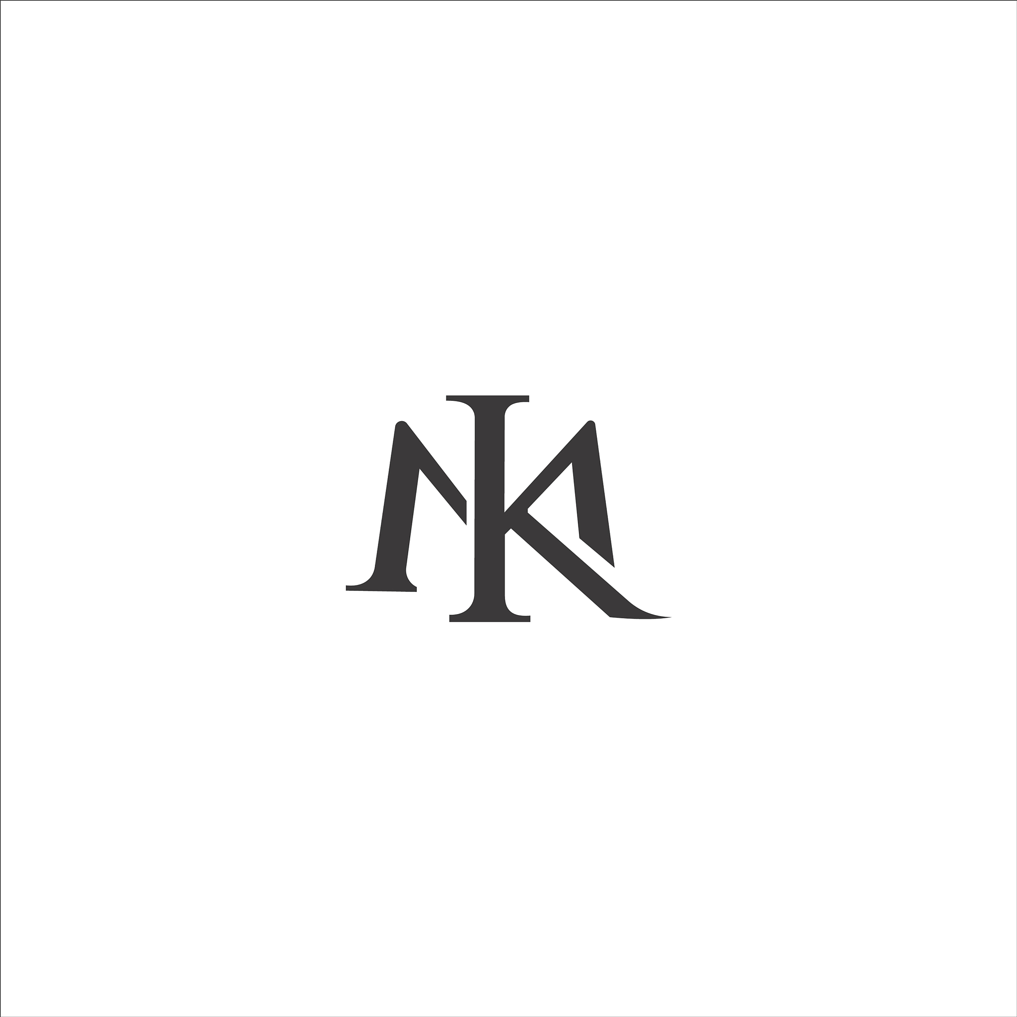 initial letter km or mk logo design template