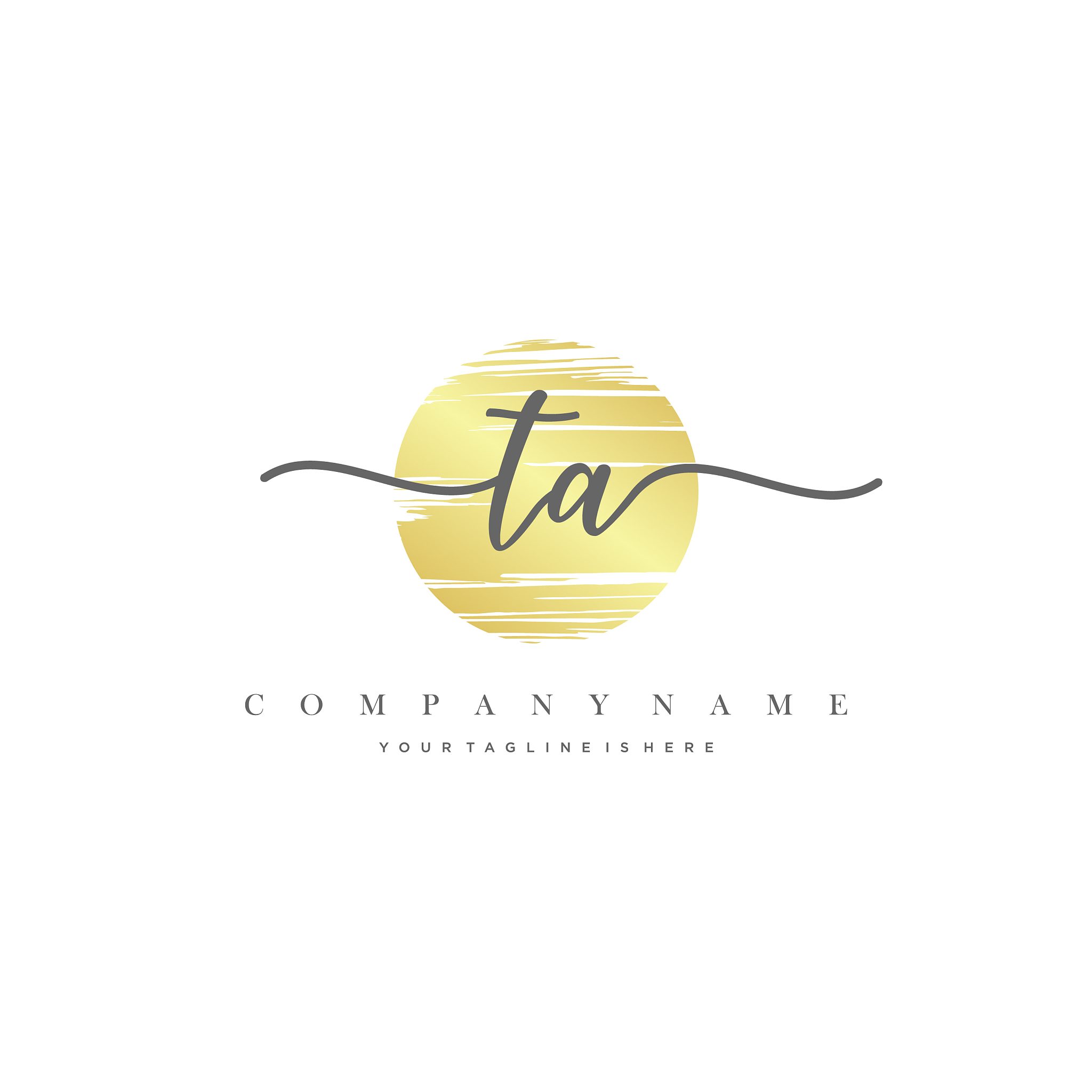 ta initial handwriting logo