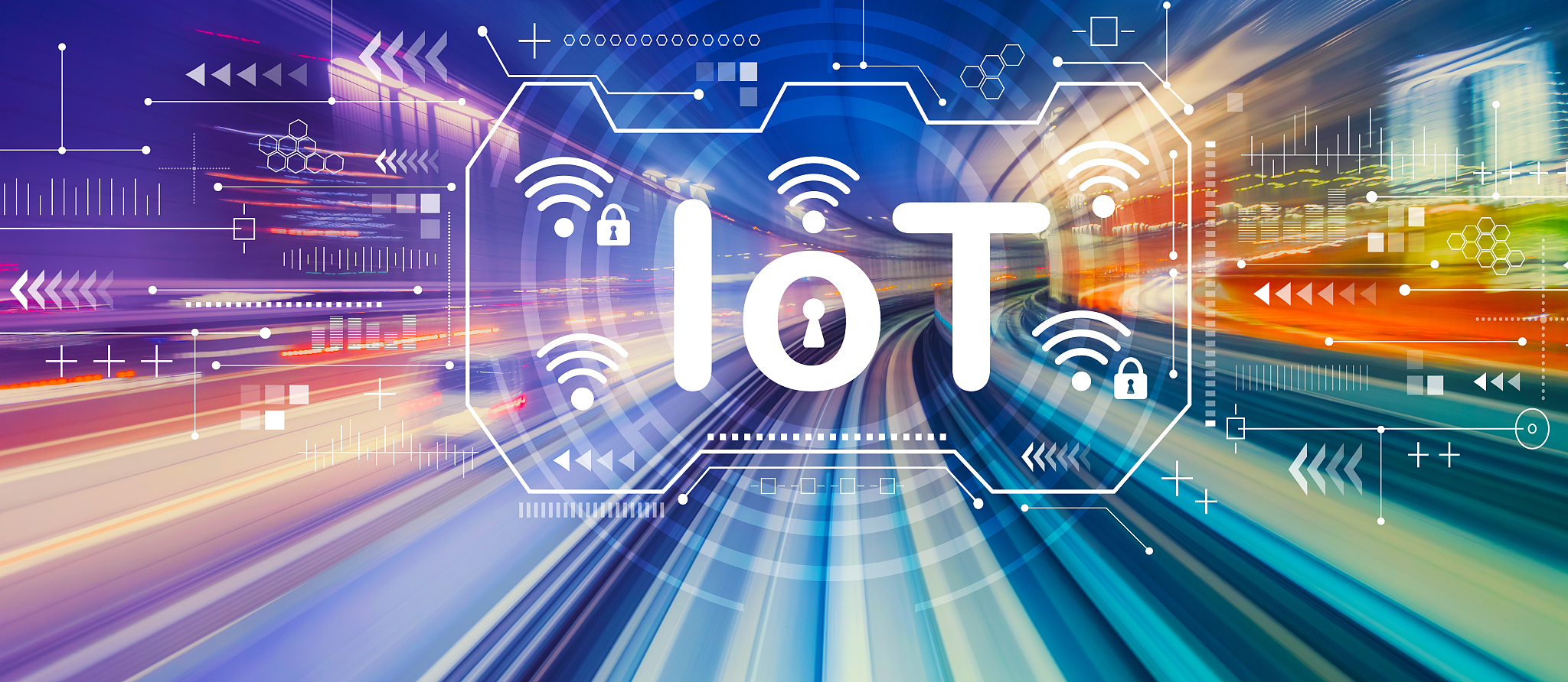 iot theme with high speed motion blur