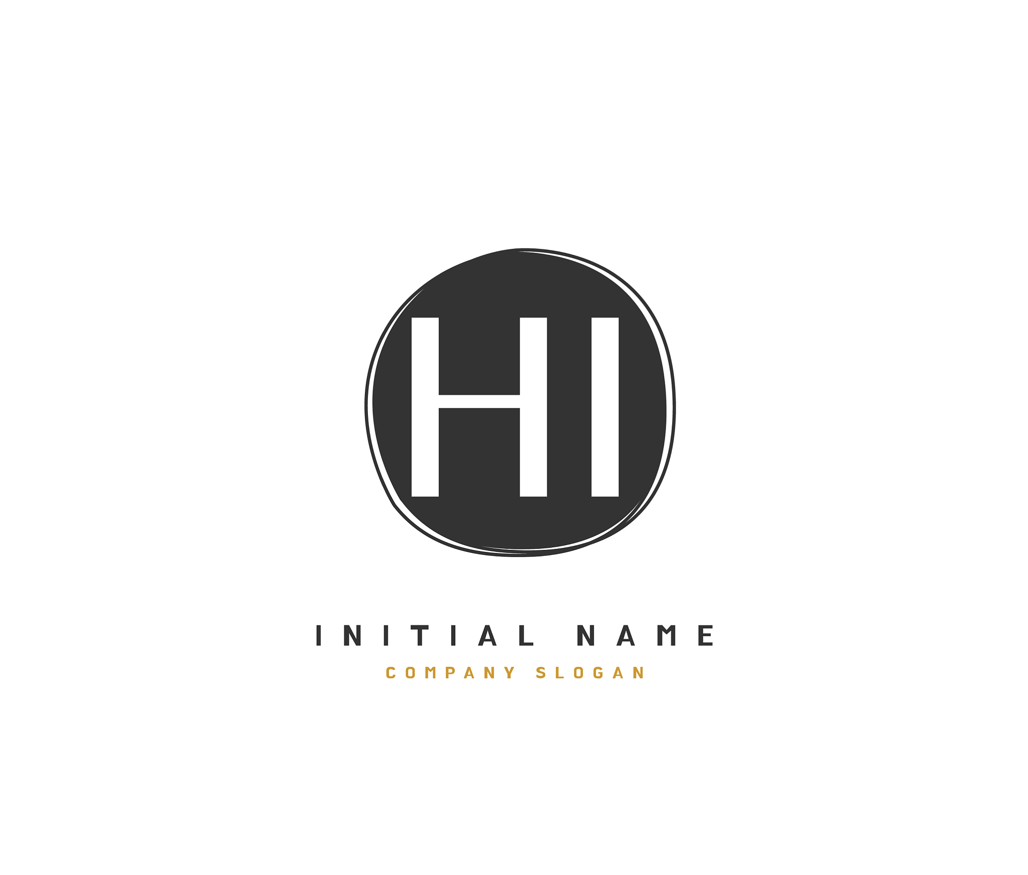 h i hi beauty initial logo handwriting logo of