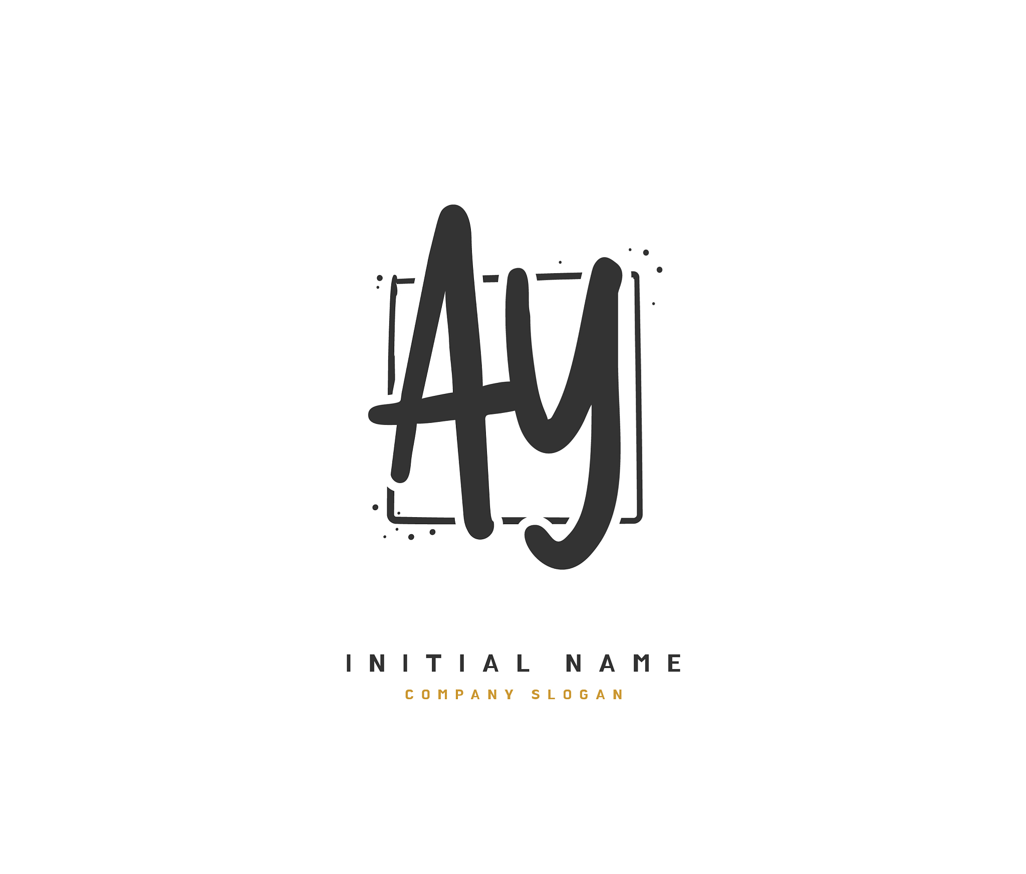 a y ay beauty initial logo handwriting logo of