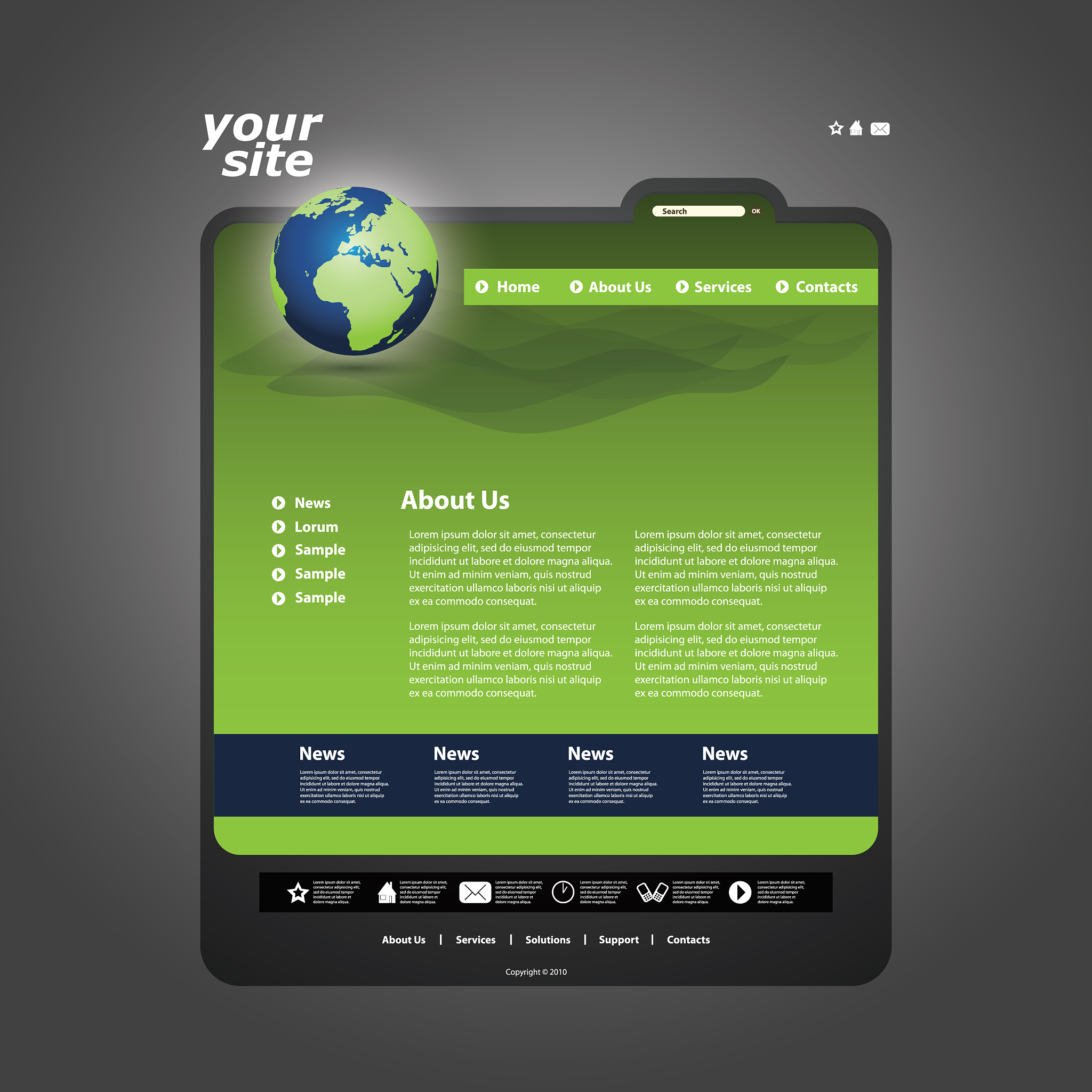 one page website template