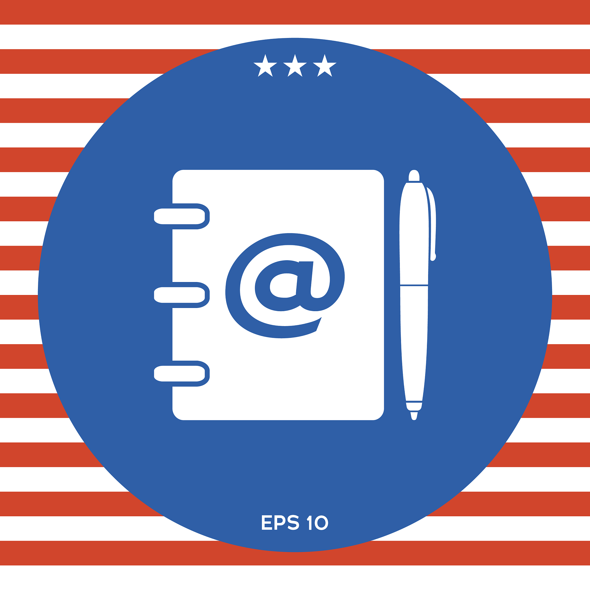 notebook address phone book with email symbol