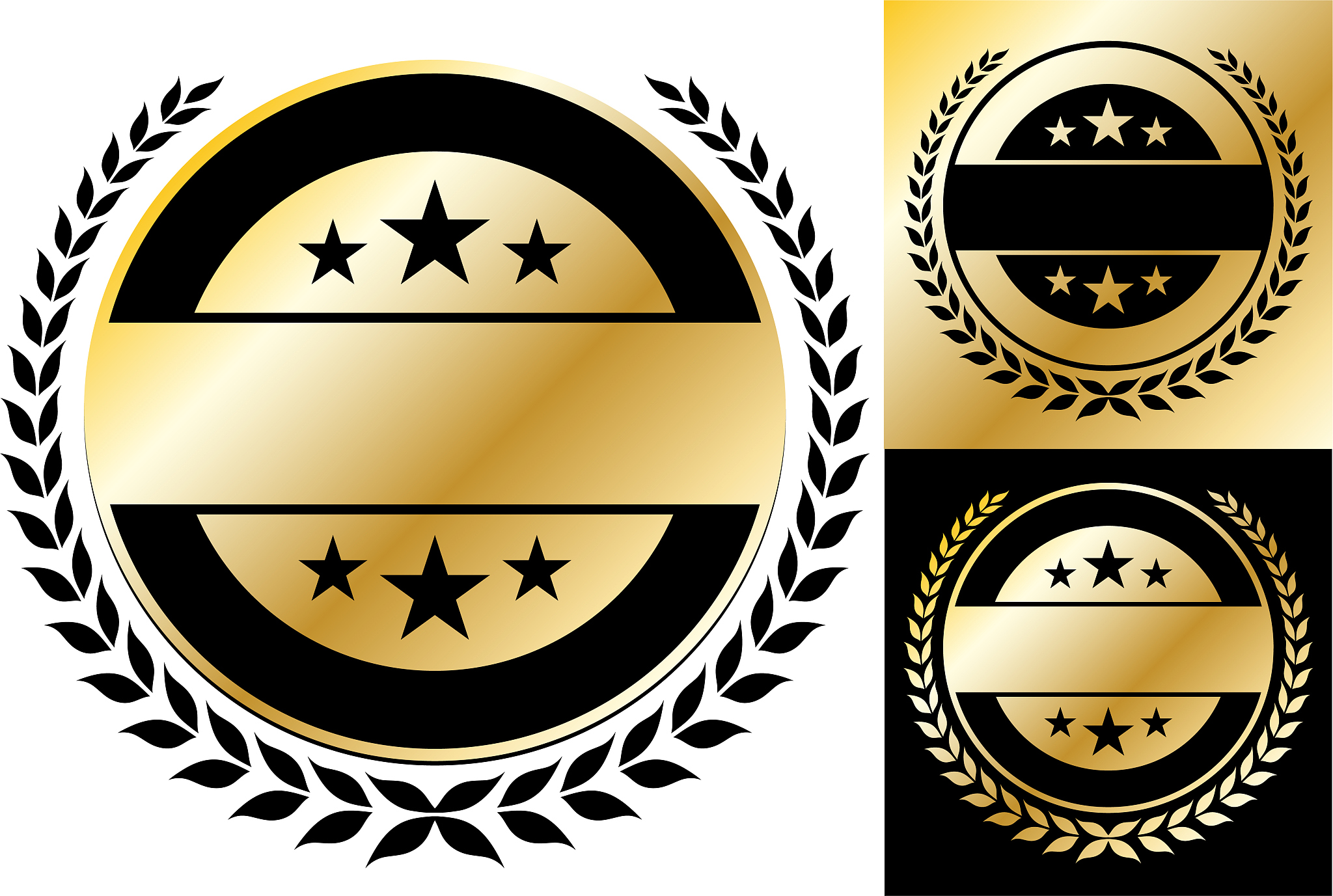 blank badge in gold vector illustration.