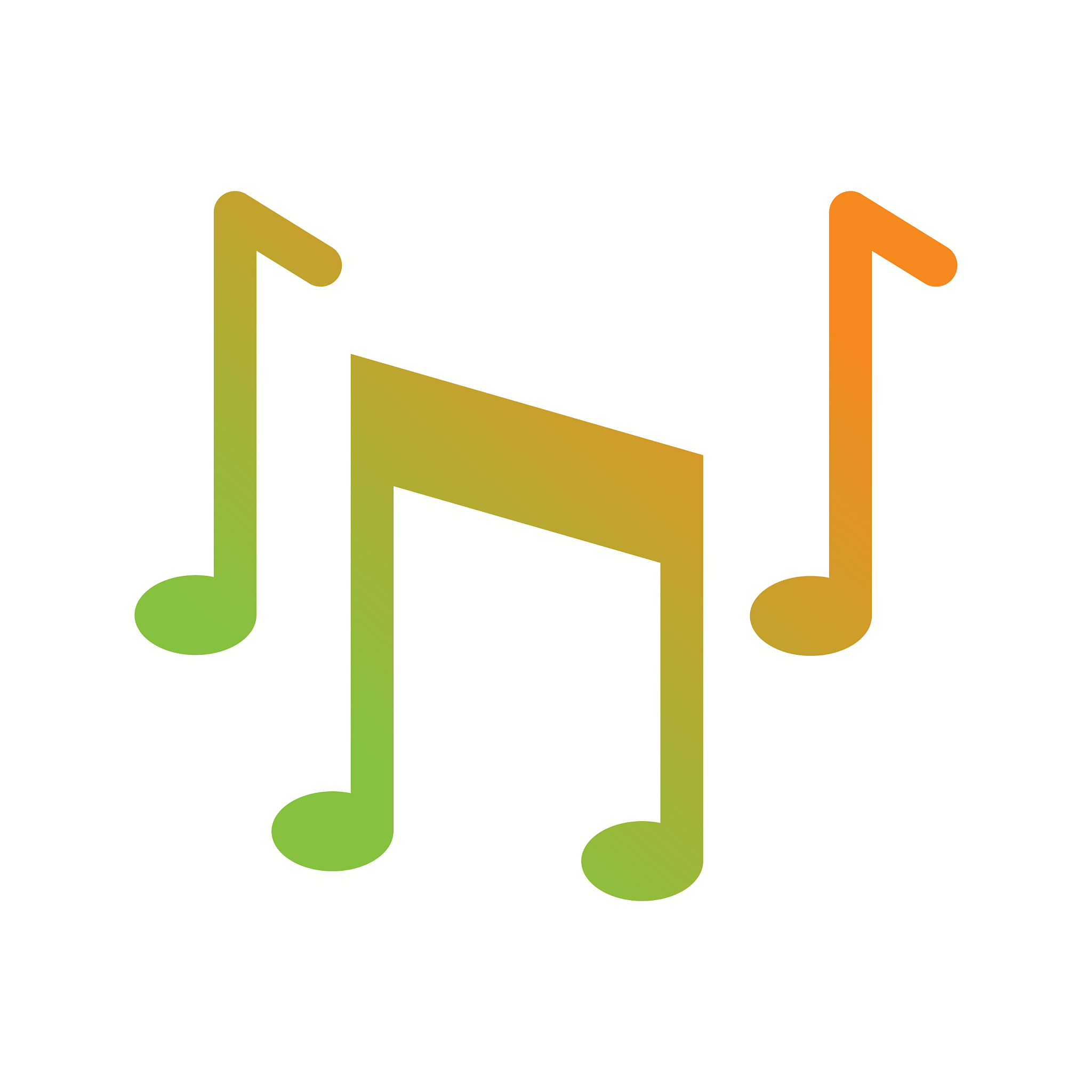 unique musical notes glyph icon