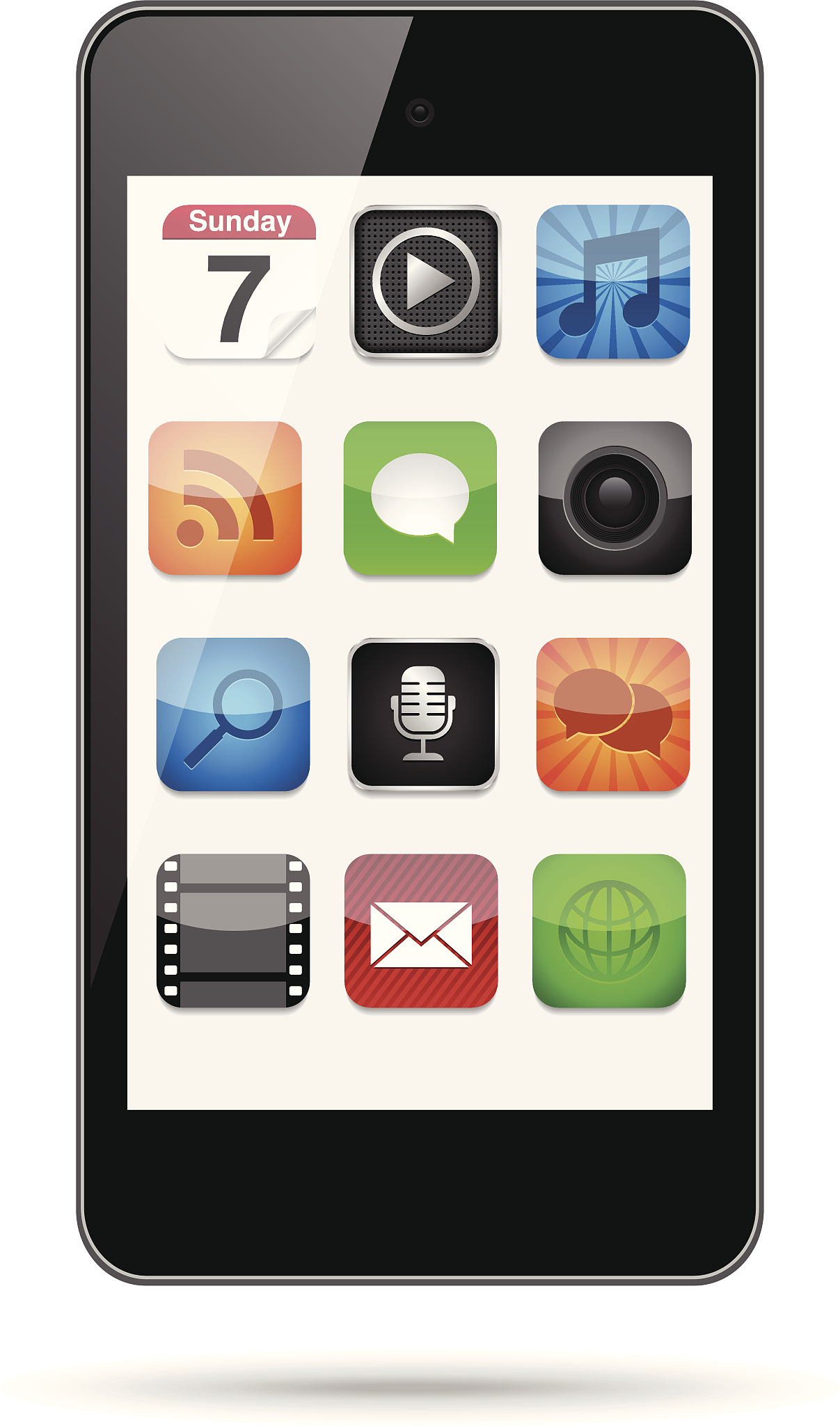 smartphone with app icons