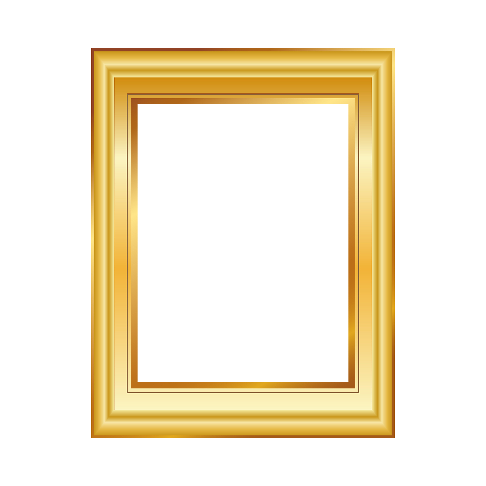 golden frame isolated on white background classic
