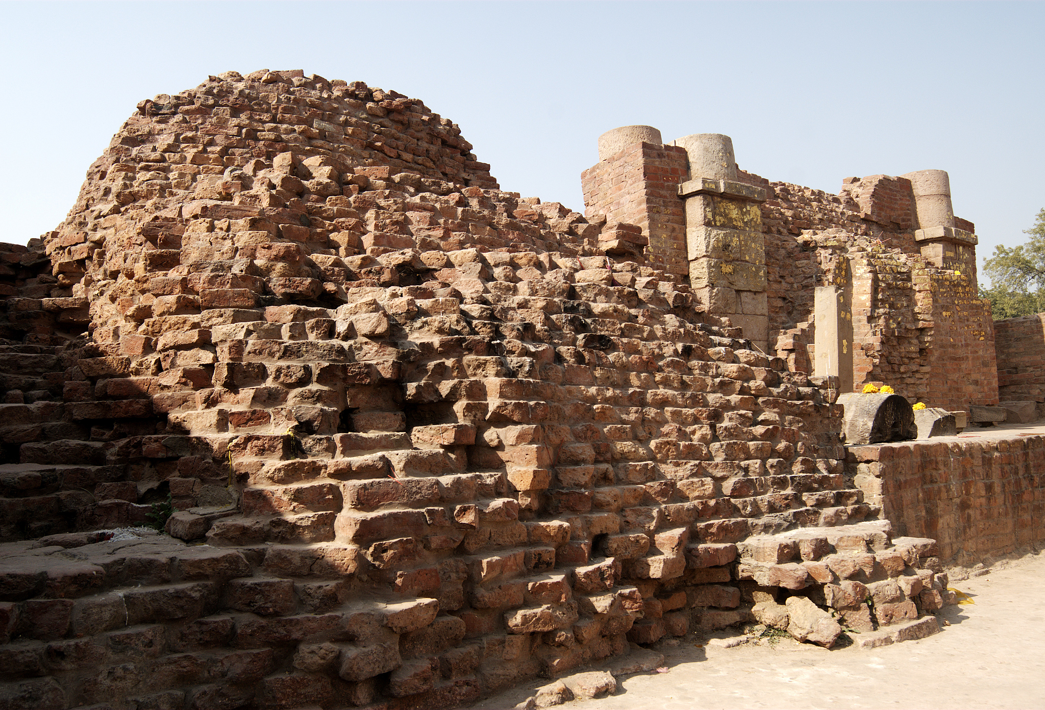 the ruins of sarnath, where lord gautam buddha lived near the dh