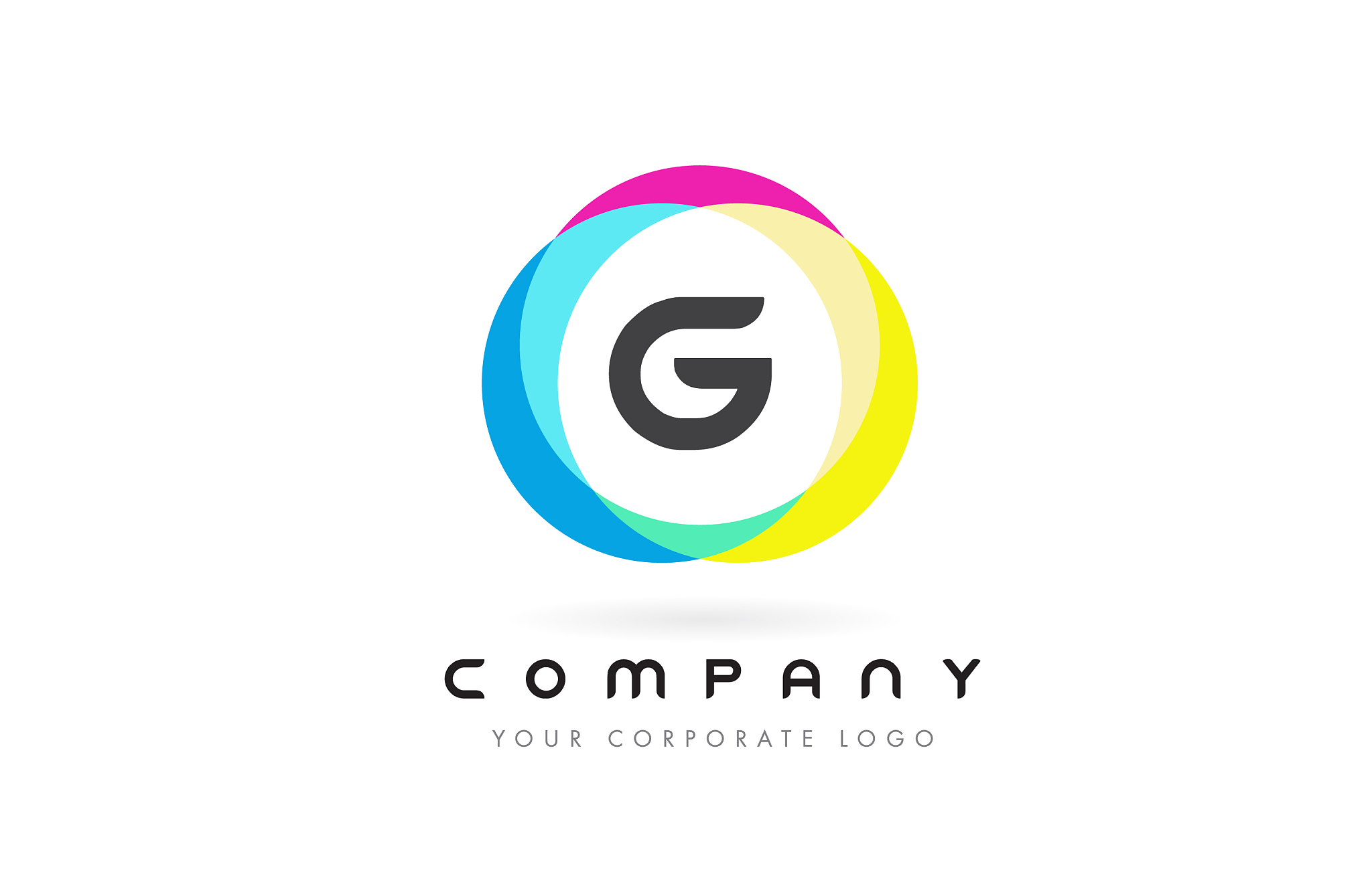 g letter logo design with rainbow rounded colors