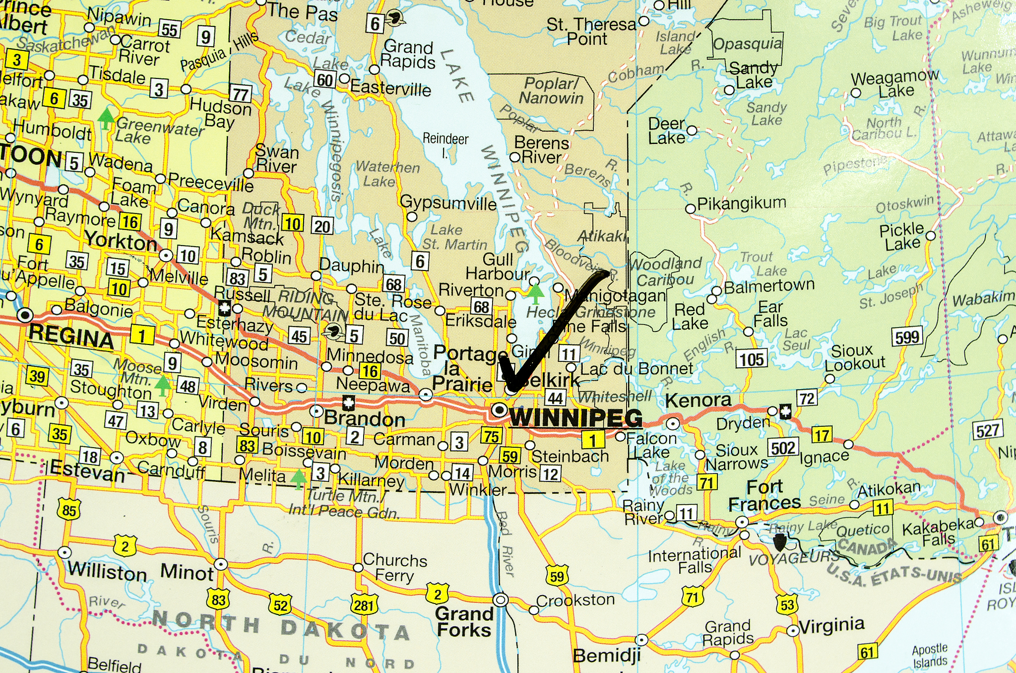 winnipeg  on the map