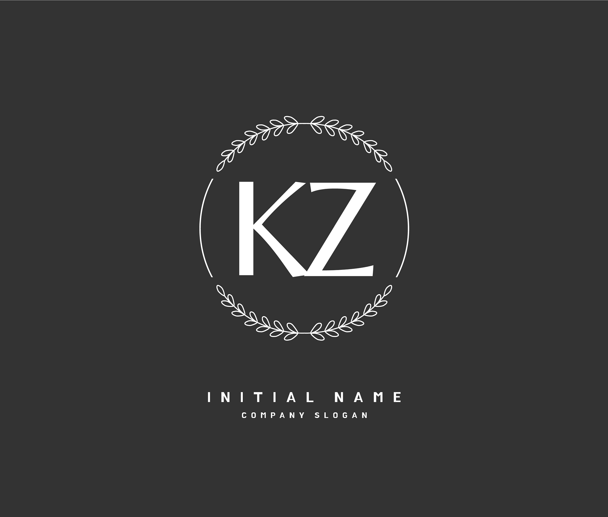 k z kz beauty initial logo handwriting logo of