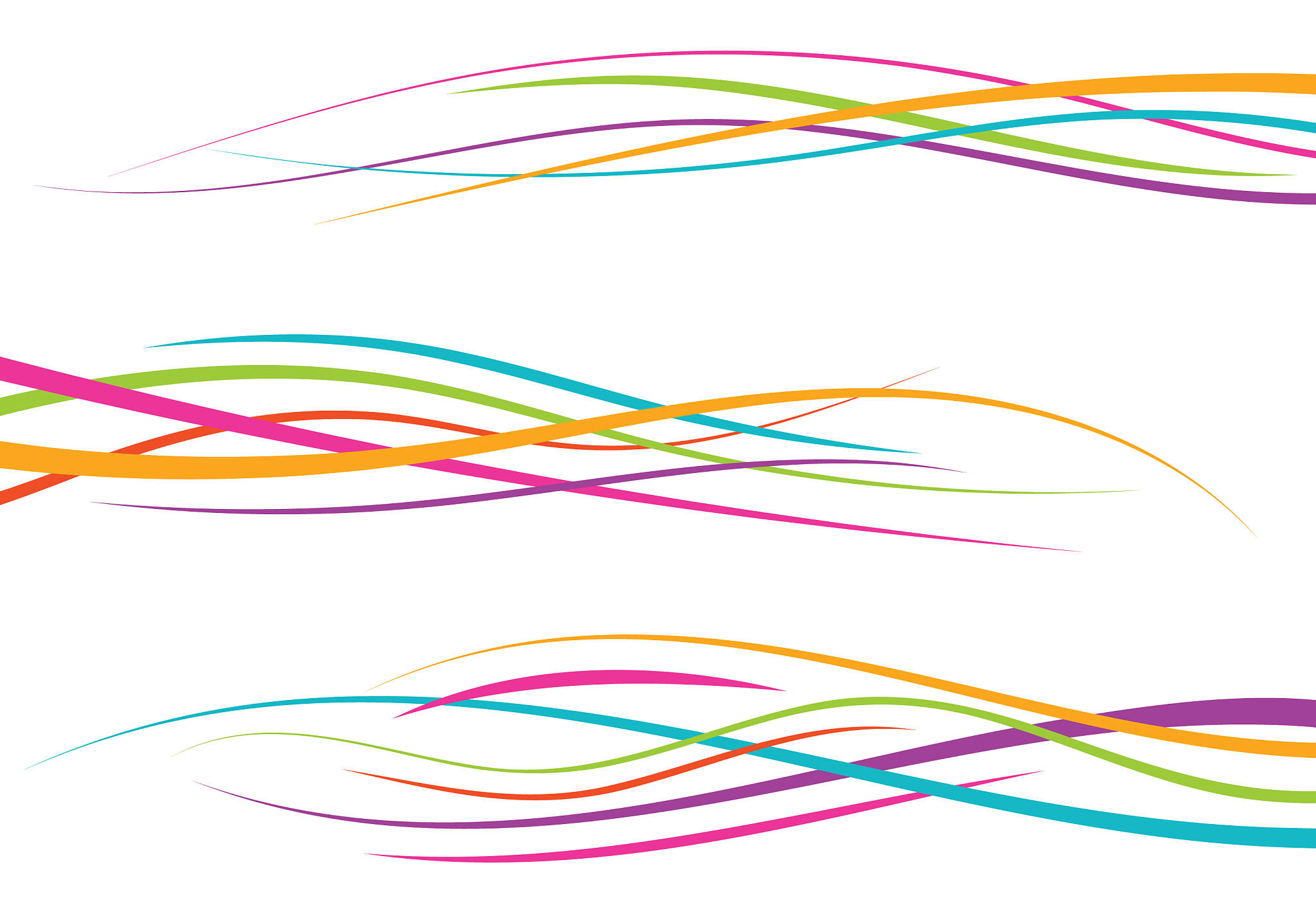 set of abstract color curved lines