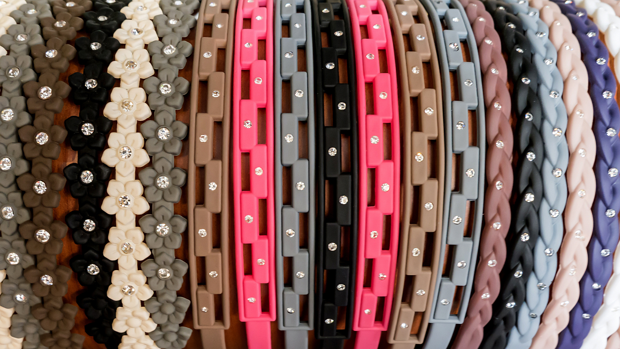 stack hair accessories, headband or hoop for hair. texture