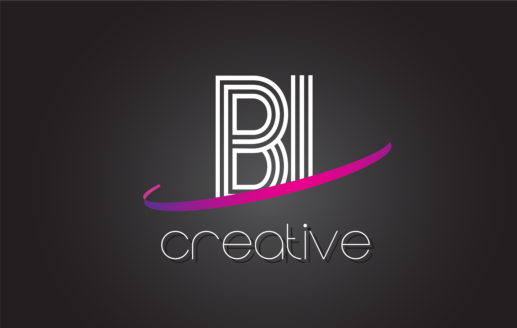 bi b i letter logo with lines design and purple