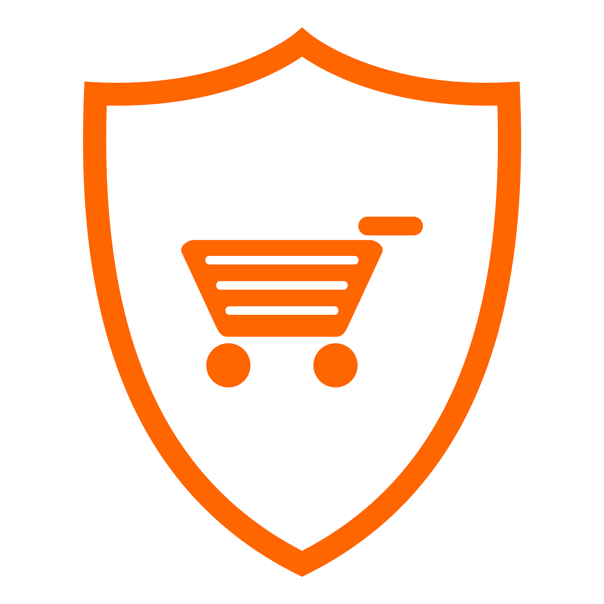 shopping cart and shield