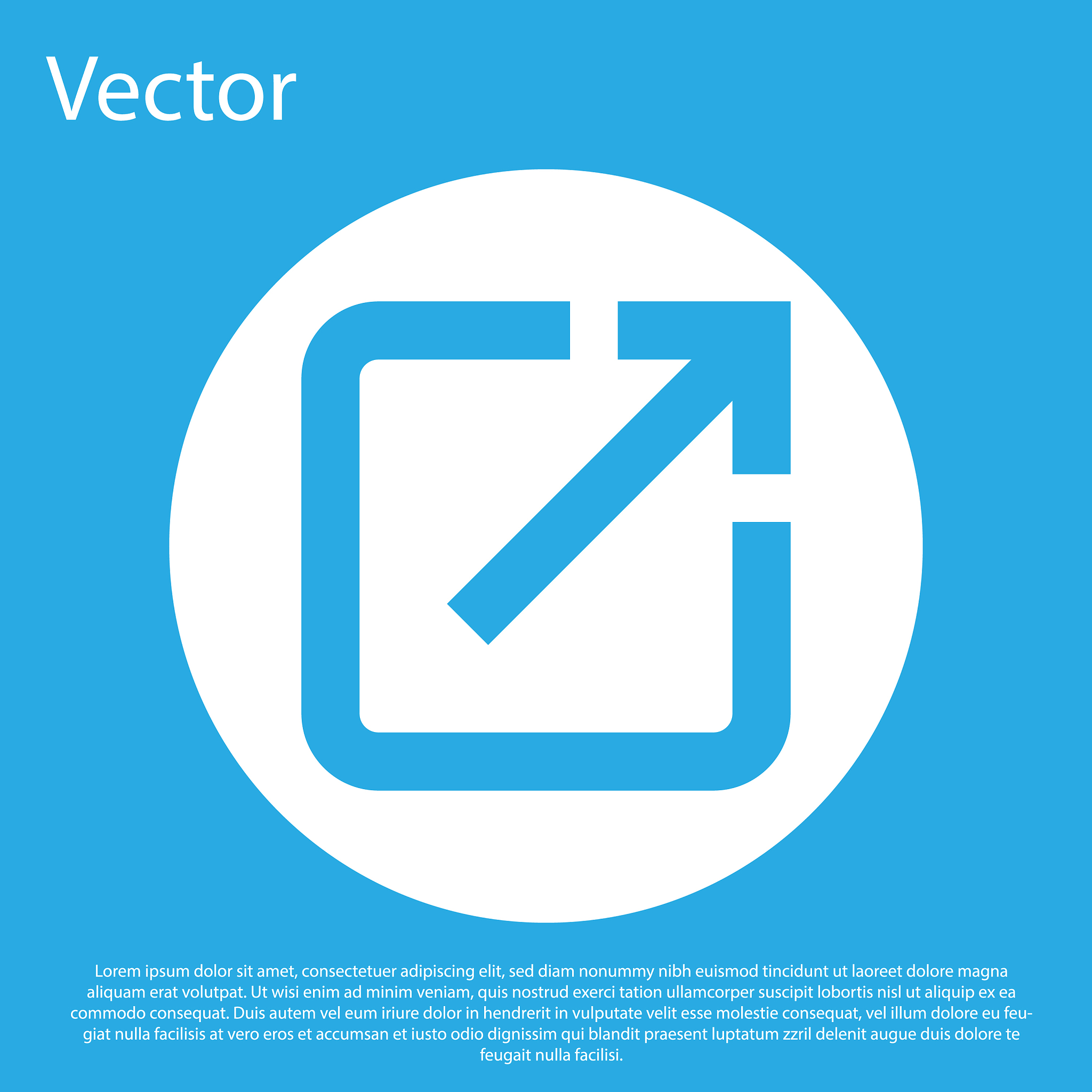 blue open in new window icon isolated on blue