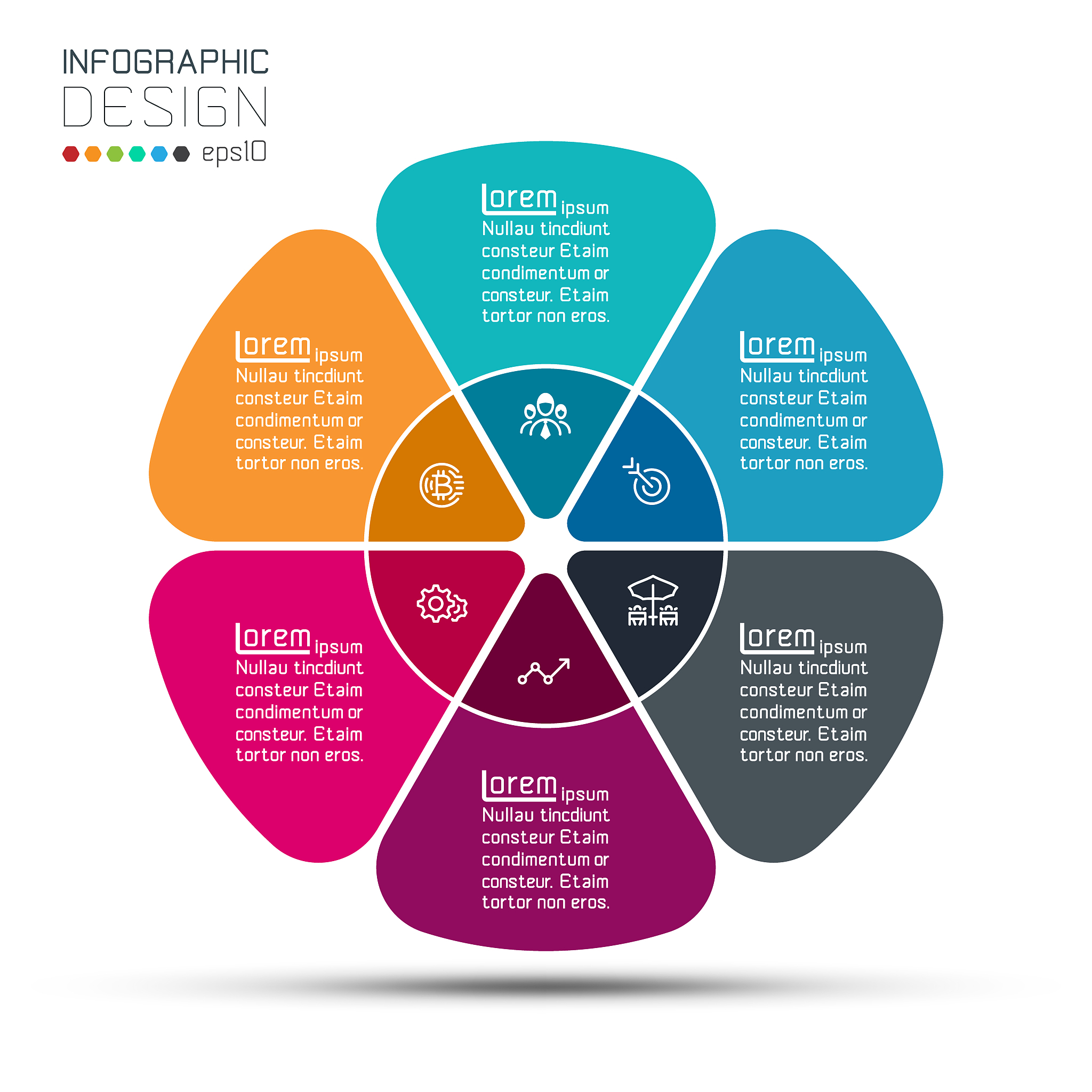 business circle labels shape infographic groups bar.