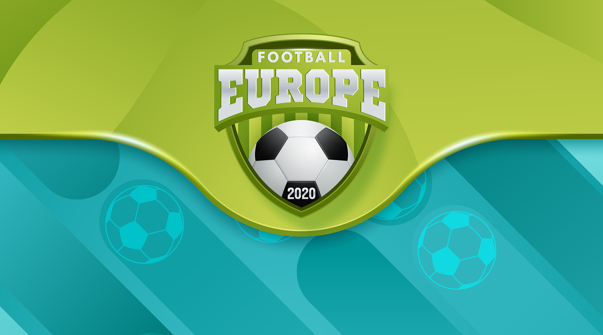 vector illustration. european football cup 2020. logo realistic 