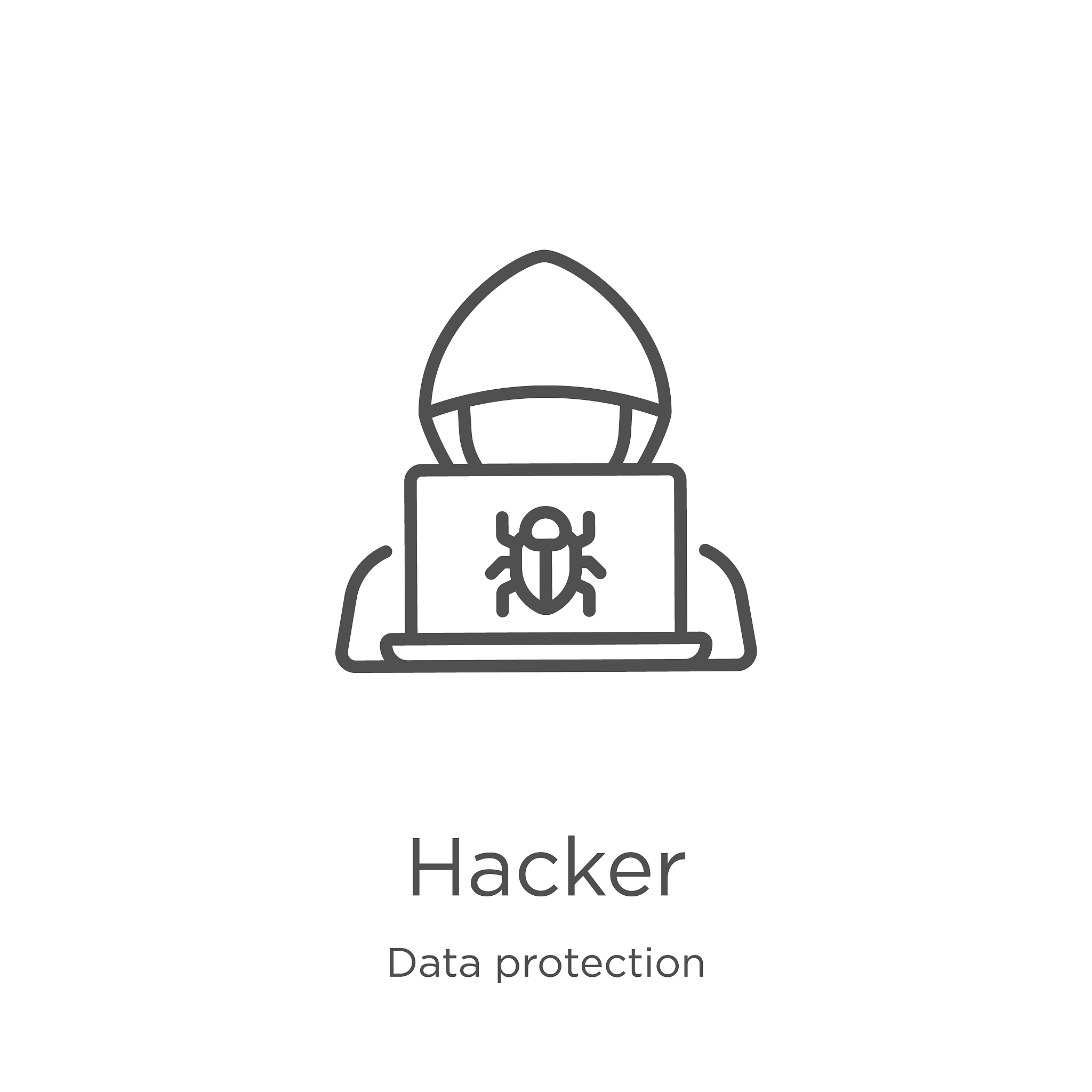 hacker icon vector from data protection collection. thin line ha