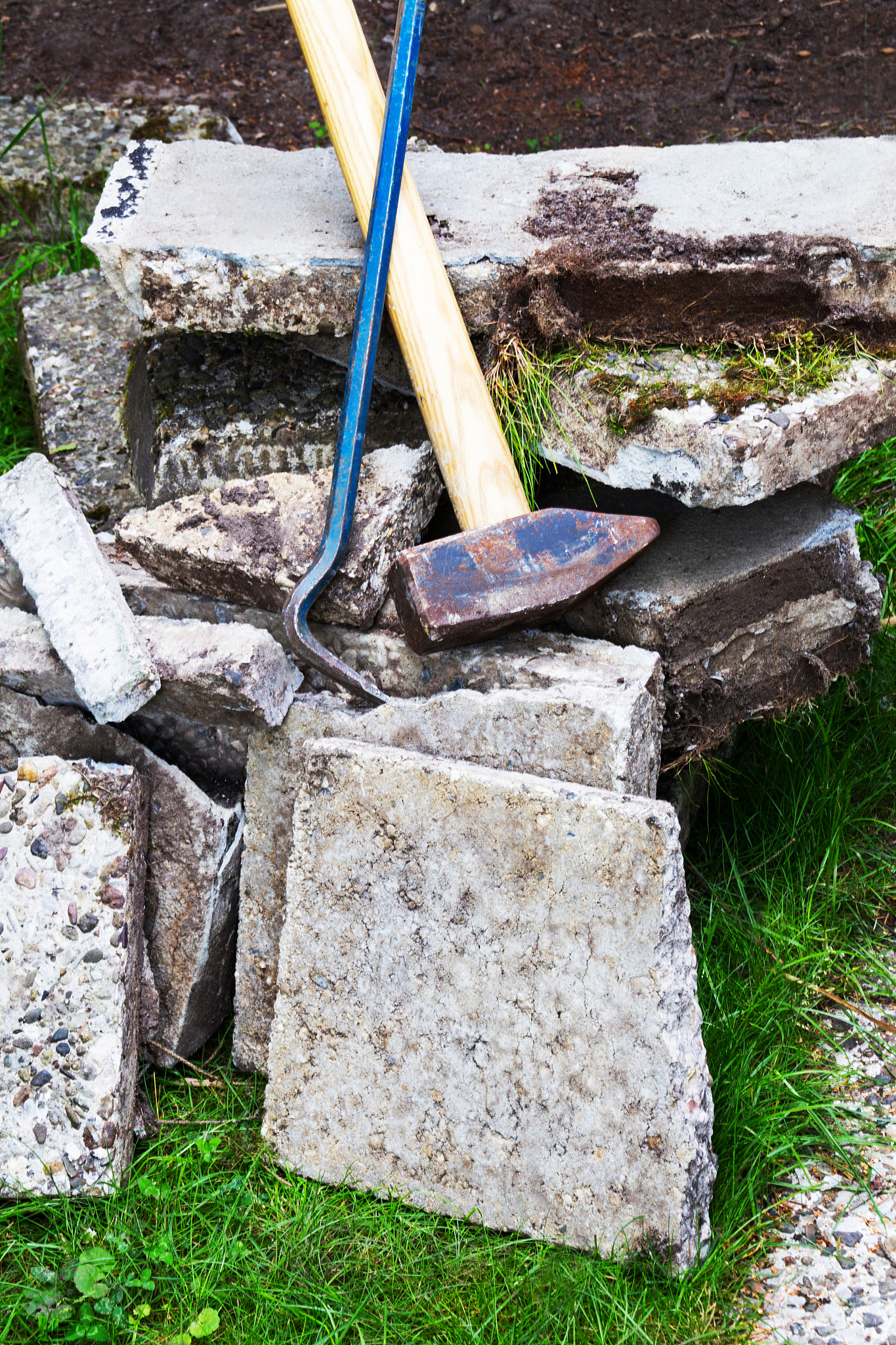 stone slabs demolition garden design