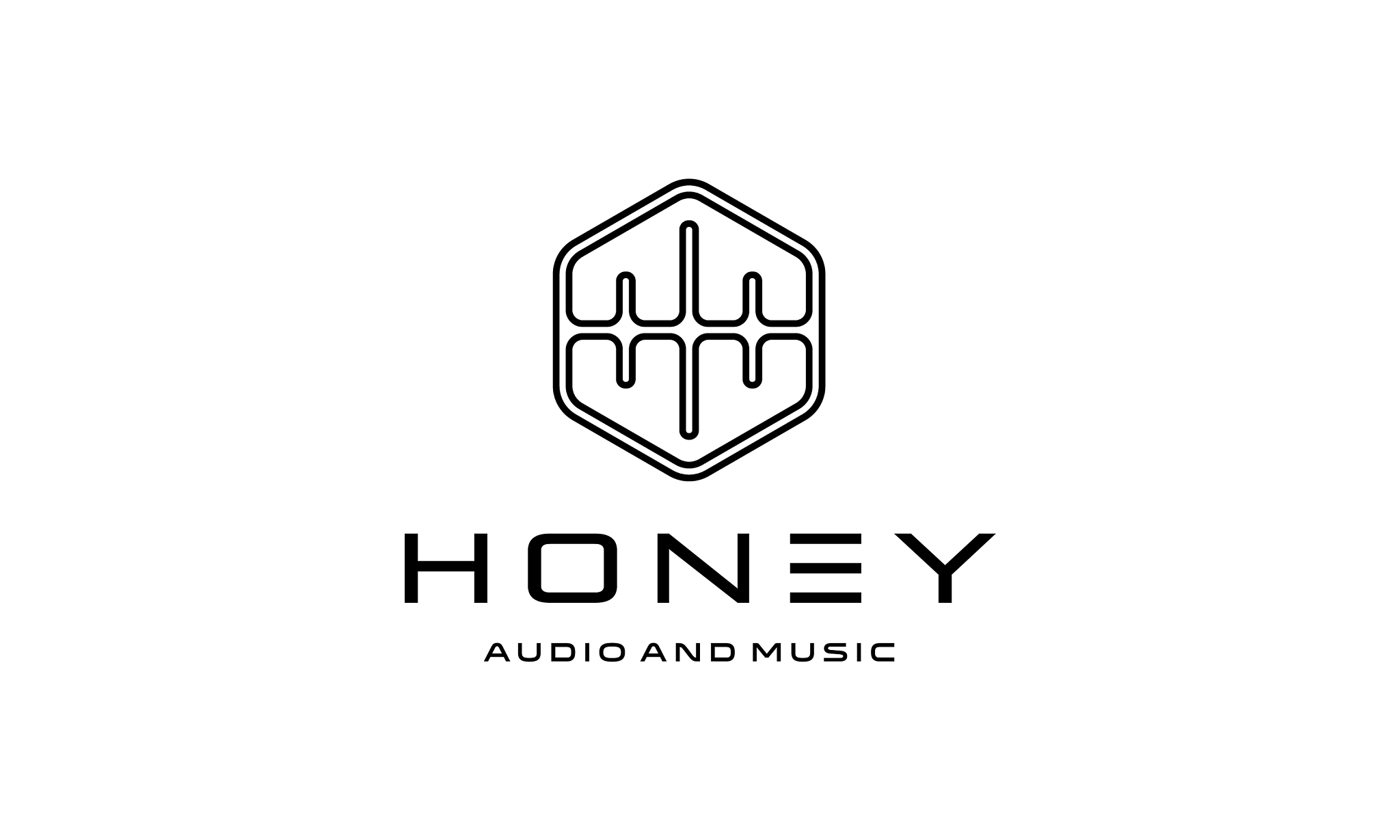 honey audio and music logo design concept