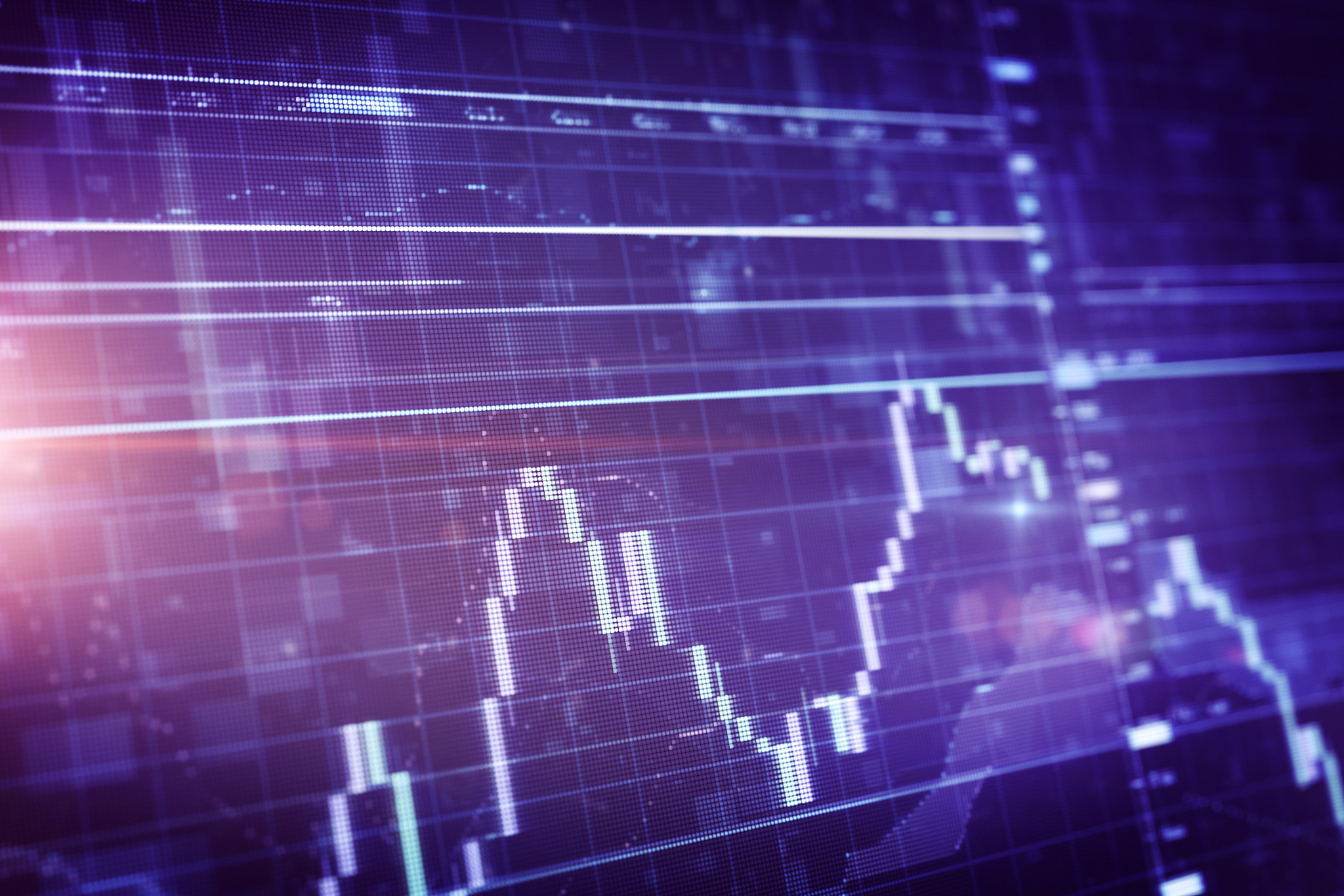 financial chart on lcd display
