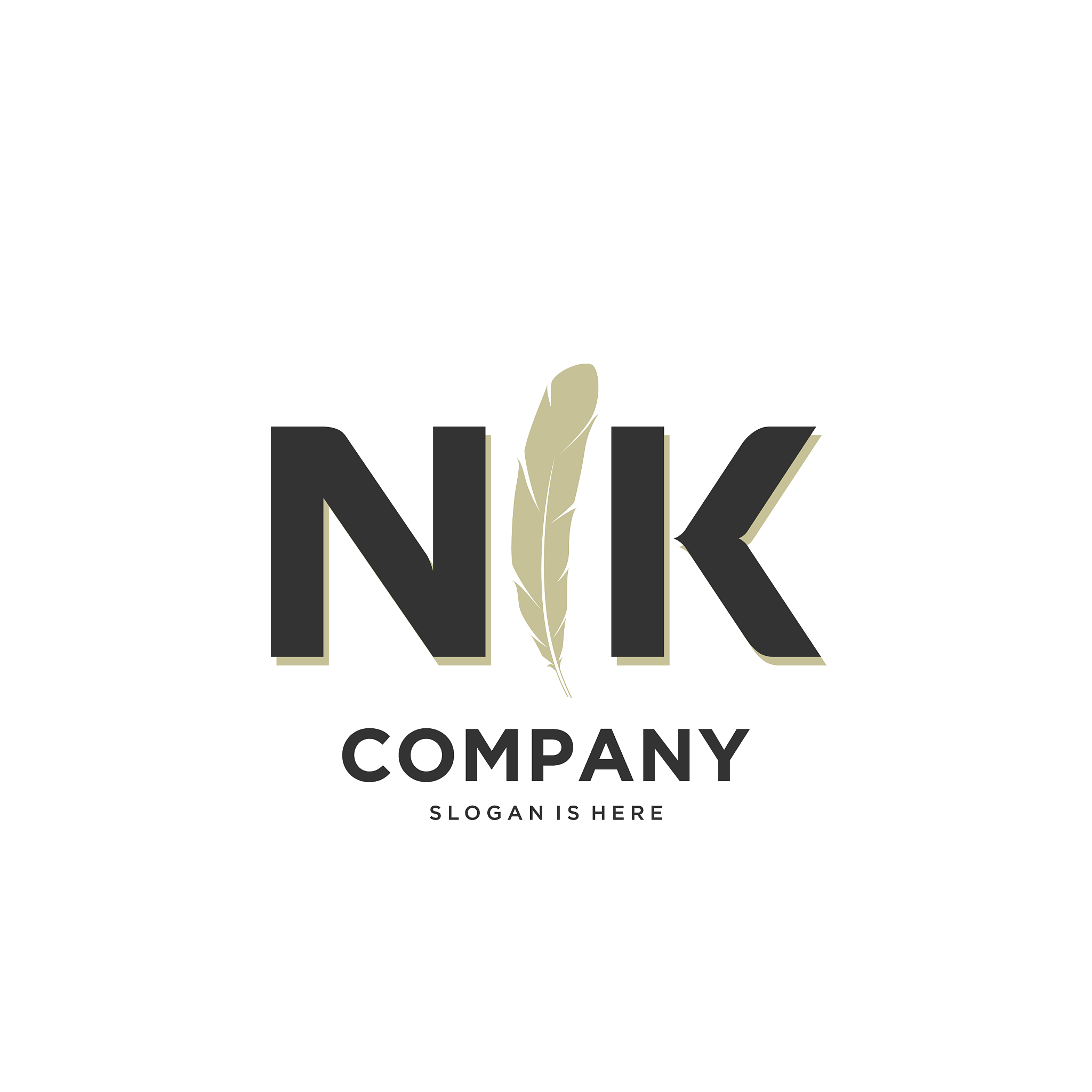 initial nk letter unique attractive creative
