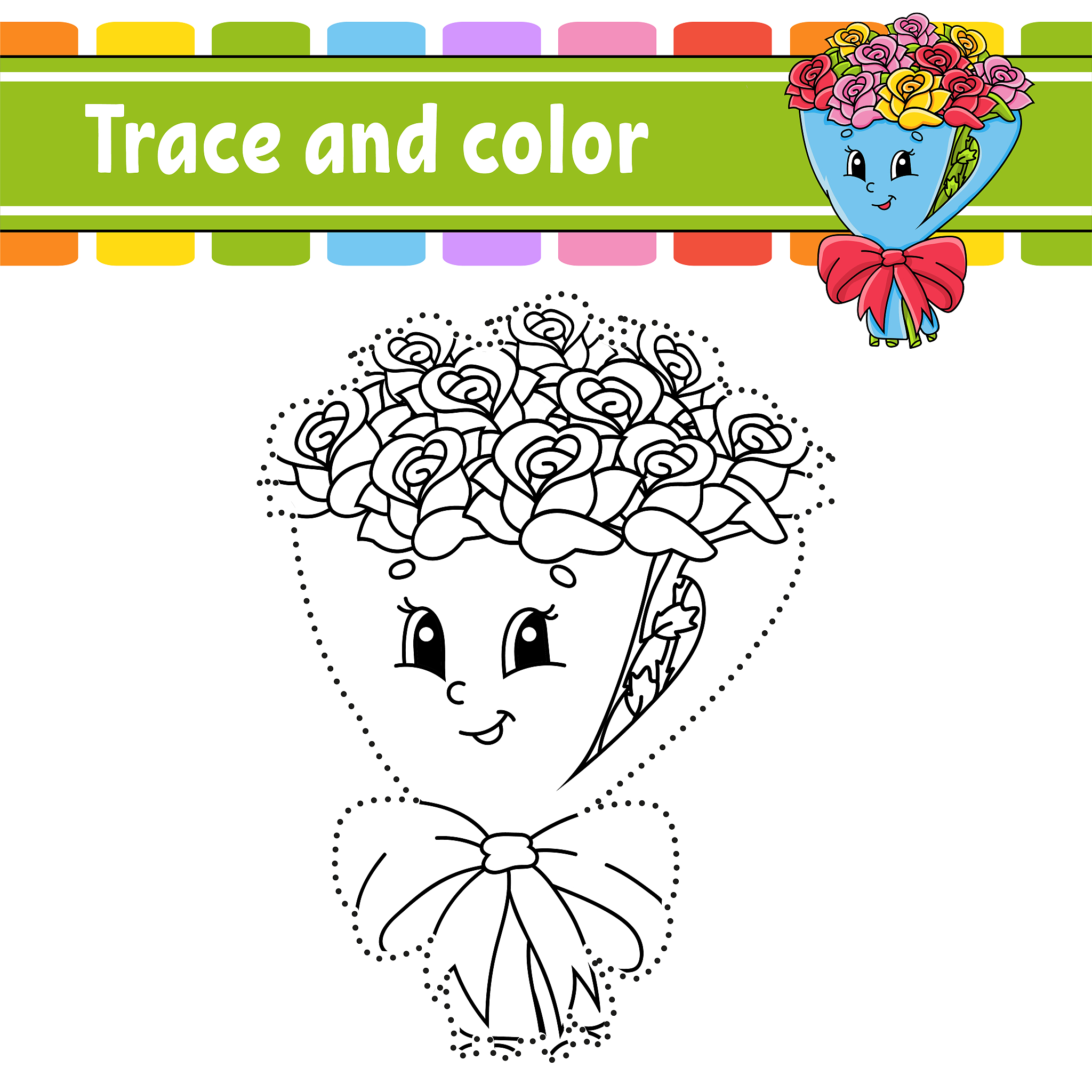 trace and color. coloring page for kids. handwriting practice. e