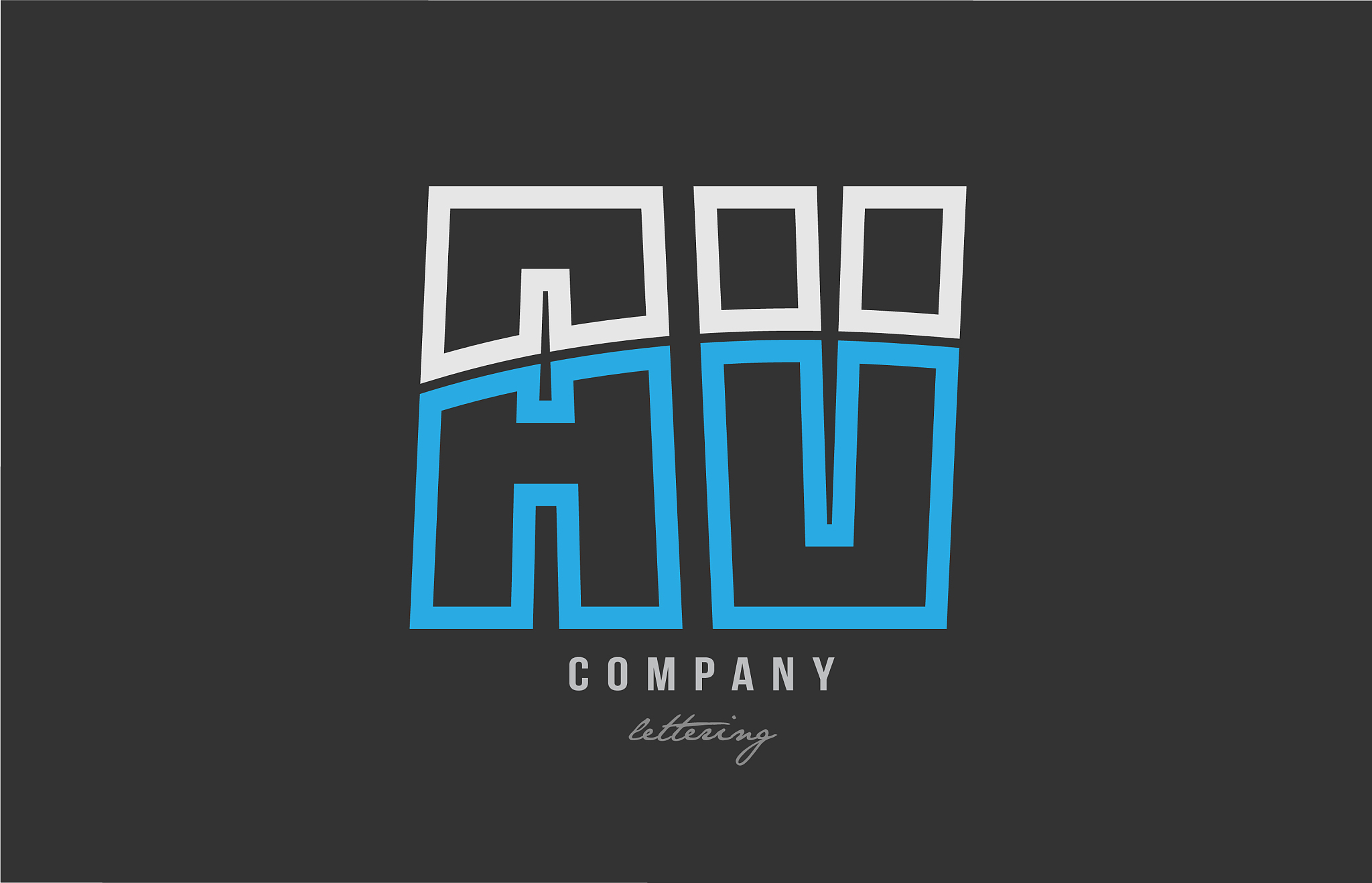 white blue alphabet letter av a v logo icon design