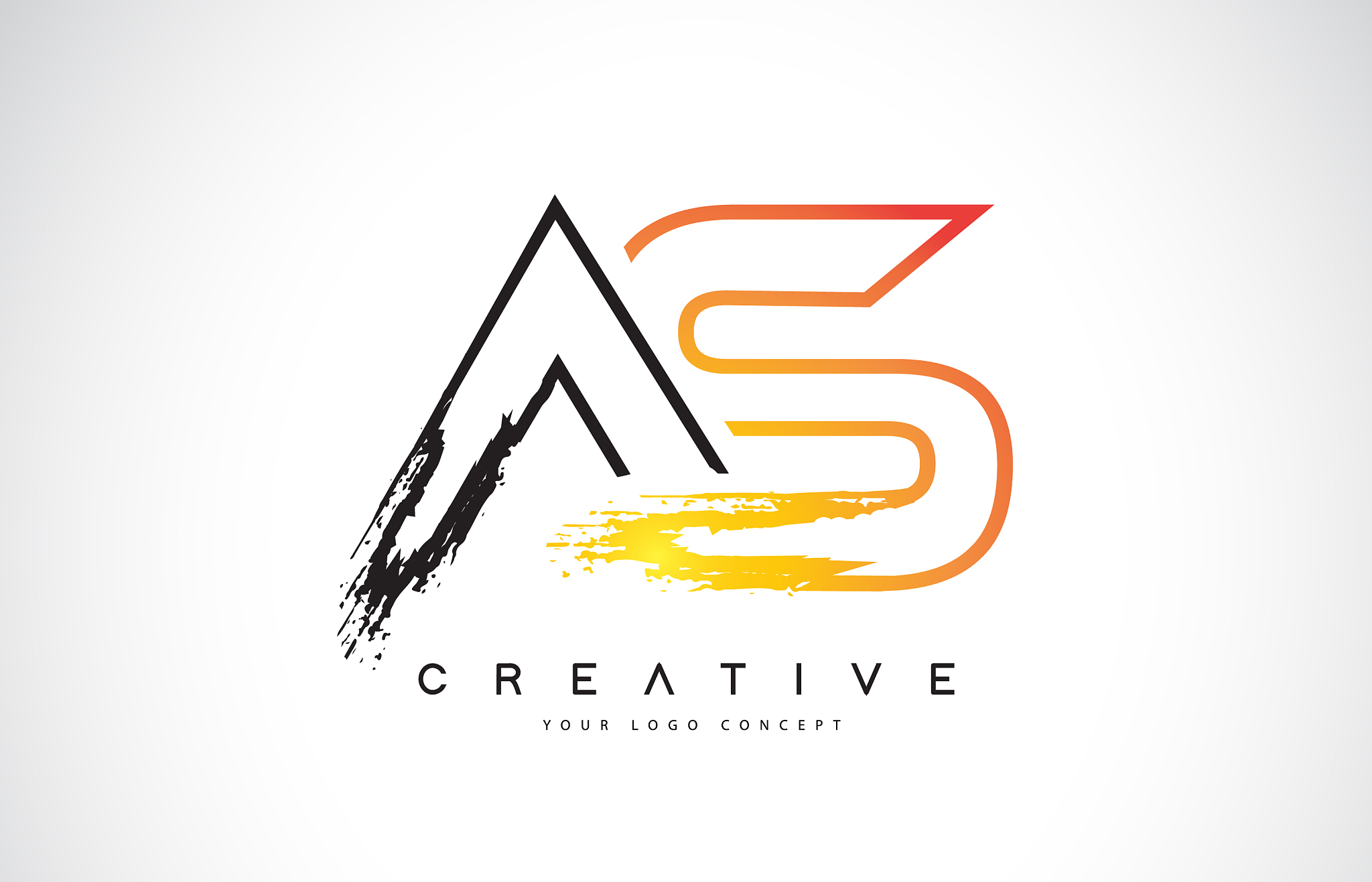 as creative modern logo design with orange and