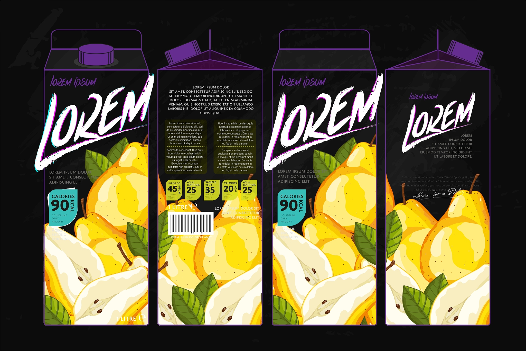 template packaging design pear juice