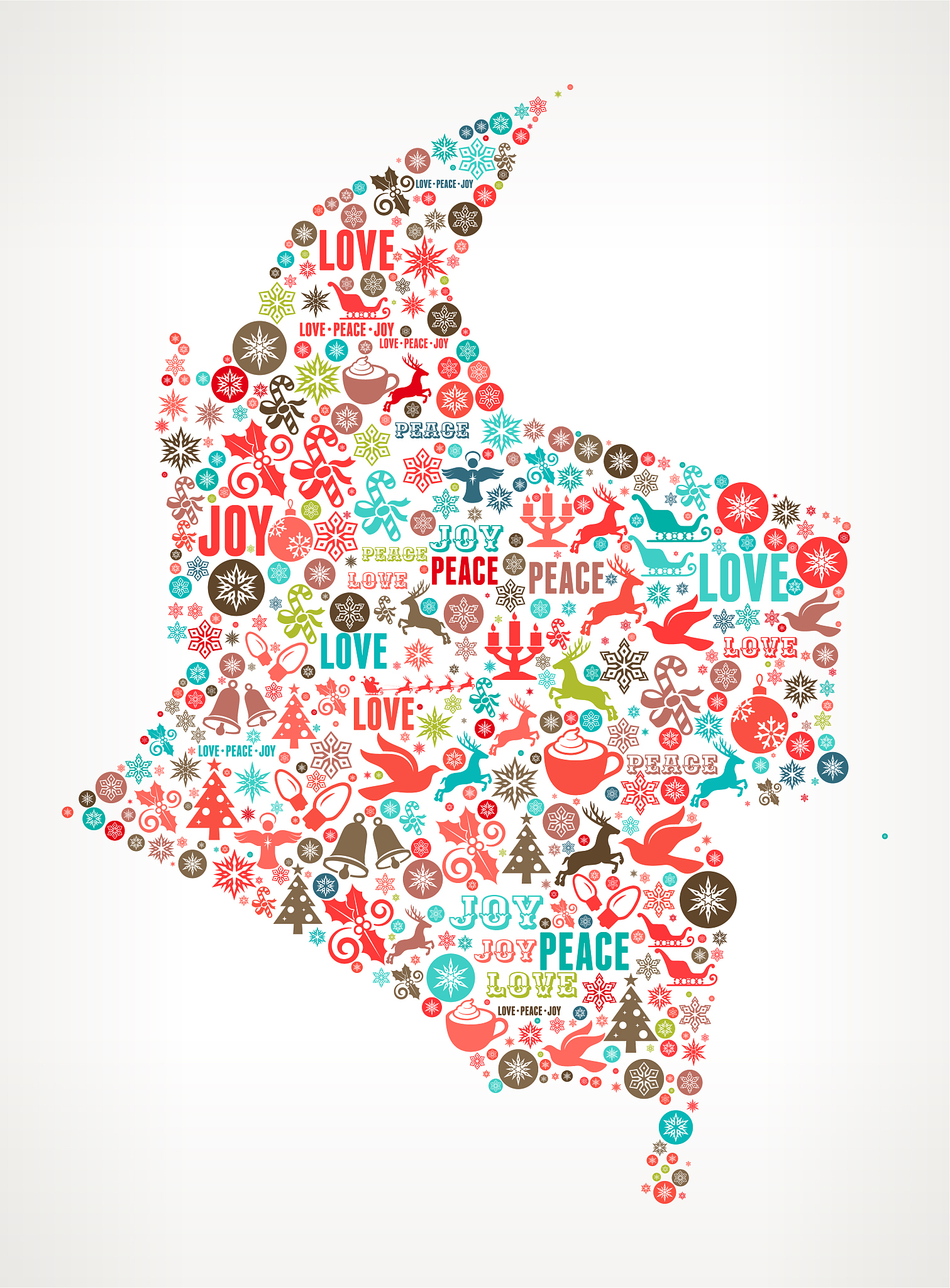 columbia chrismas holiday celebration vector icon pattern