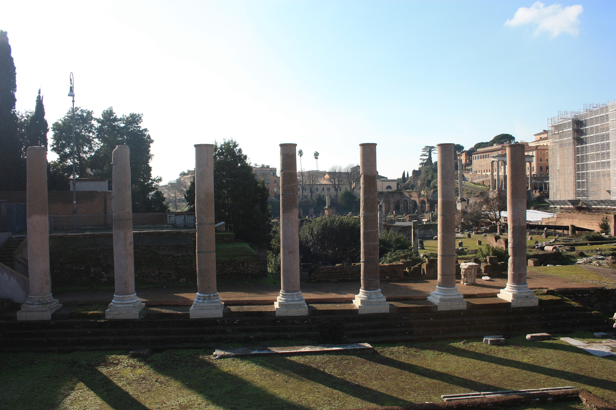 rome and beautiful historical details in the imperial forums in 