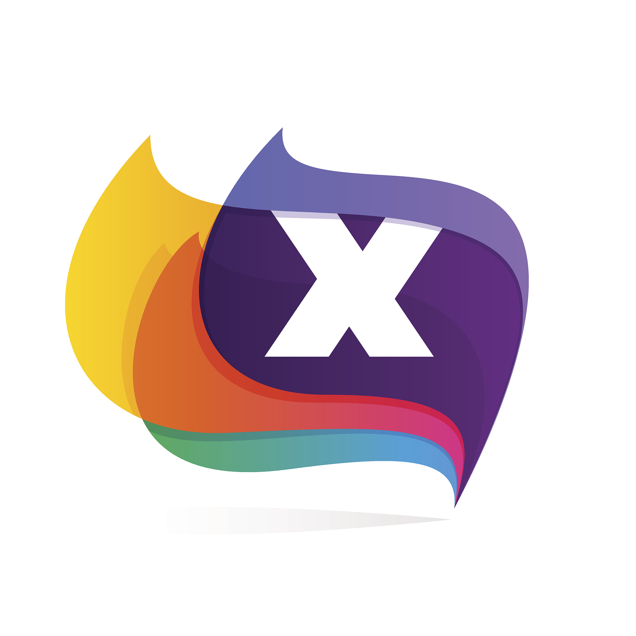 letter x in feather or flags icon.