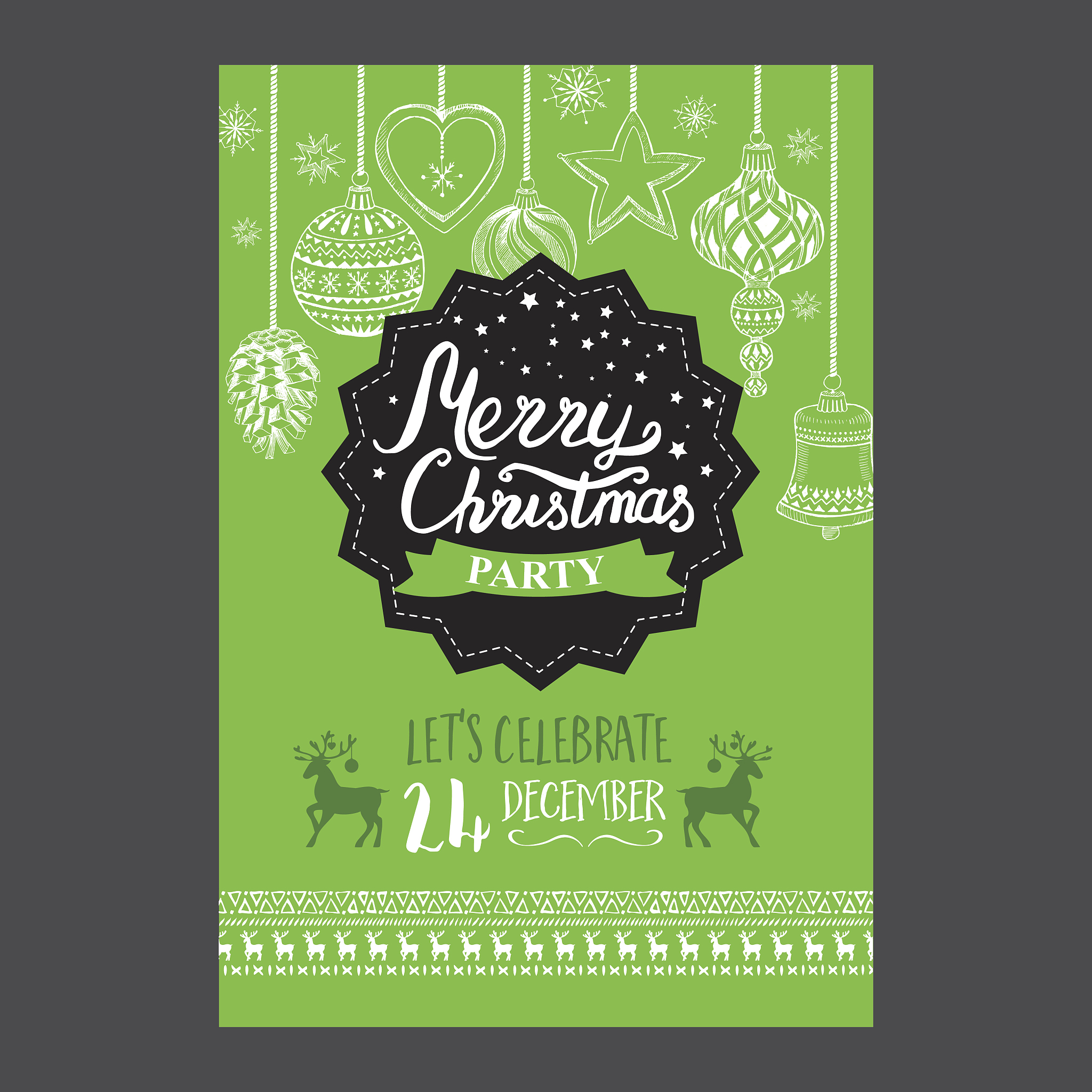 happy new year party invitation restaurant. christmas food menu.