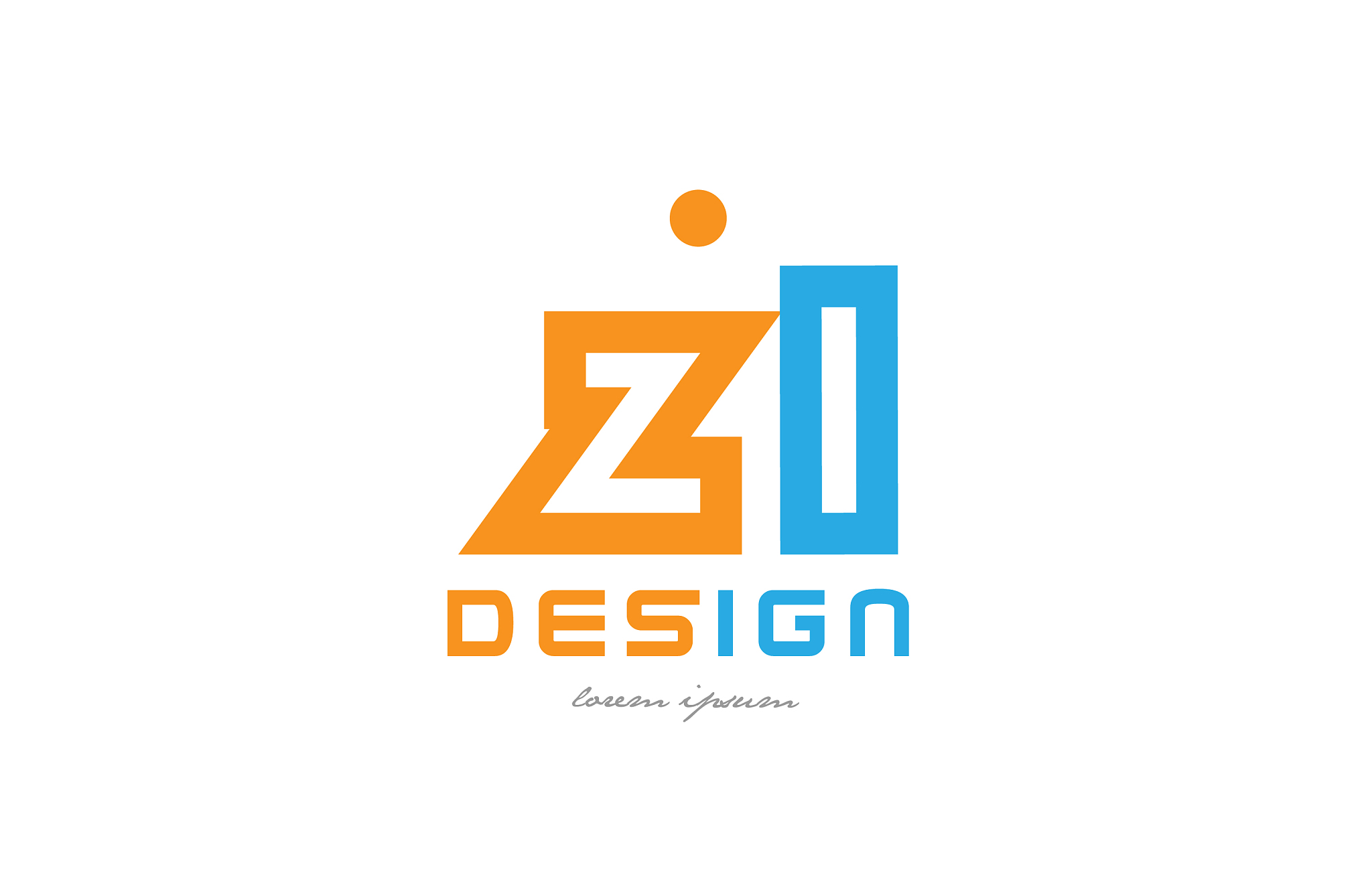 zl z l orange blue alphabet letter logo