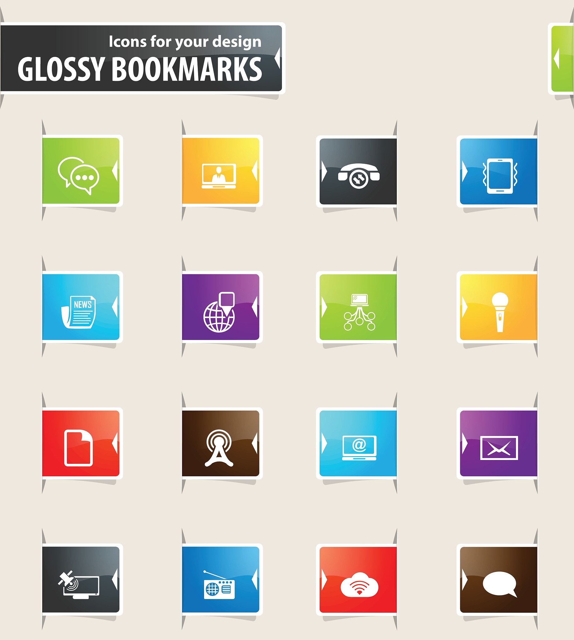 communication bookmark icons