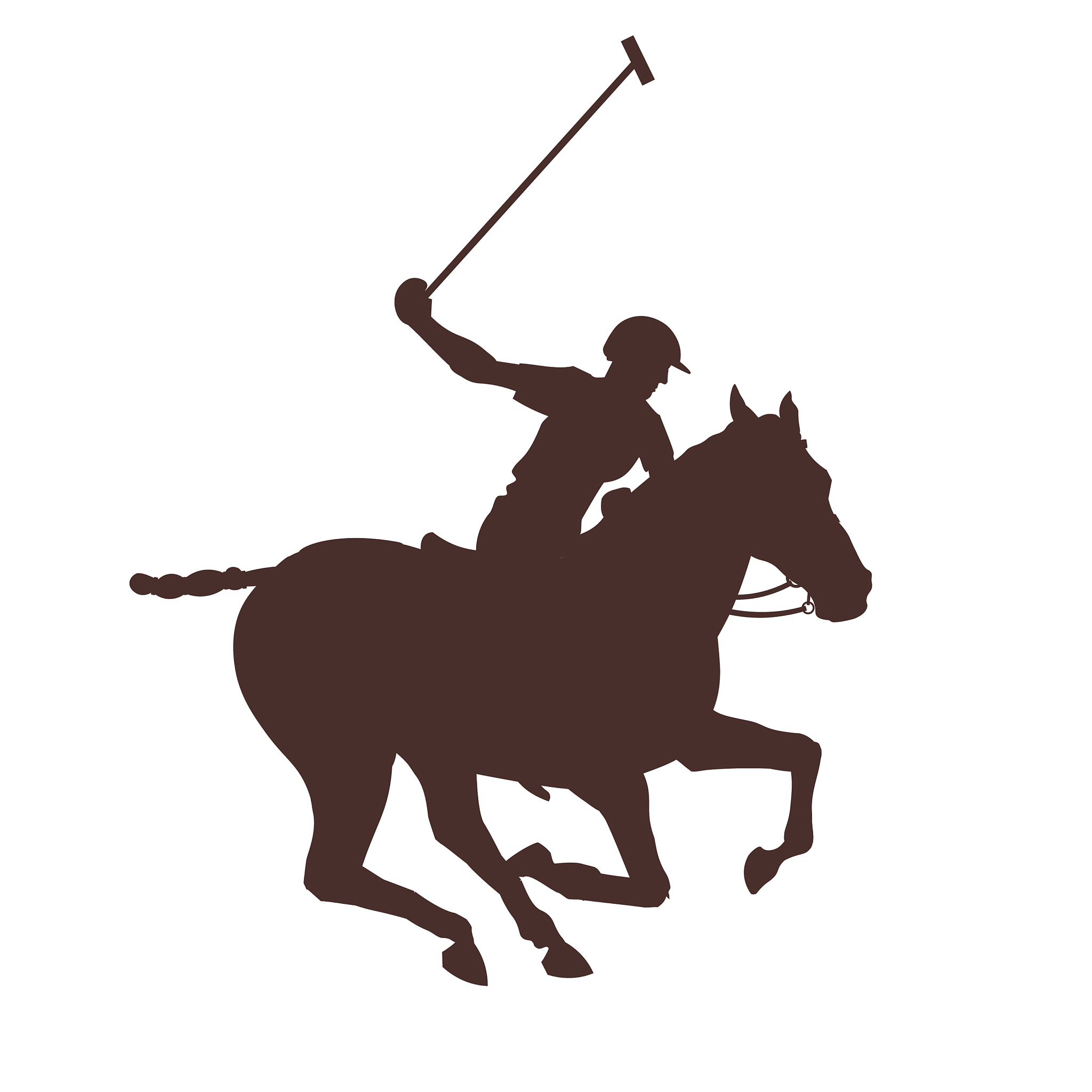 silhouette polo rider horse
