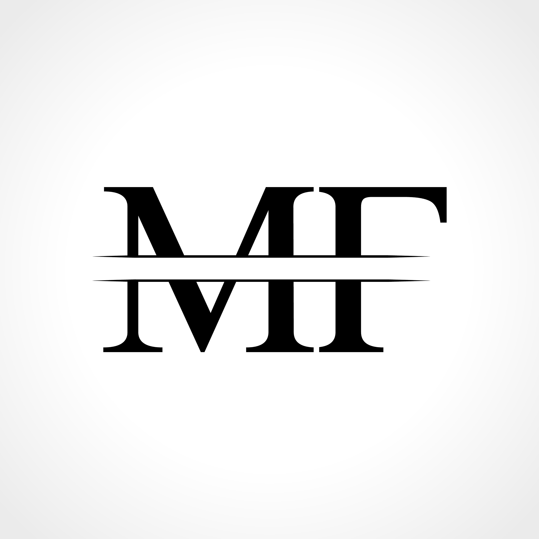 initial mf letter logo design template abstract