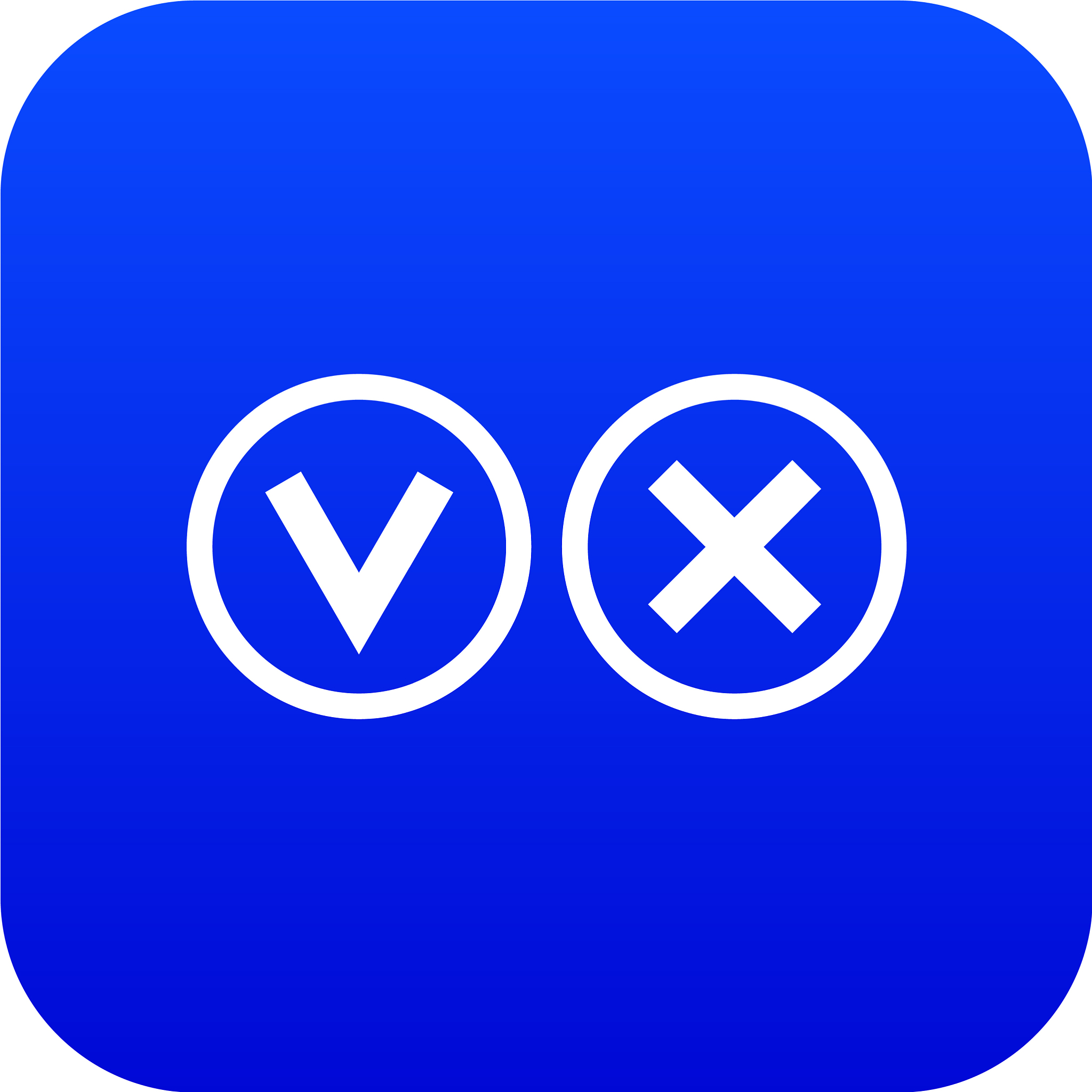 signs of choice of tick and cross icon digital