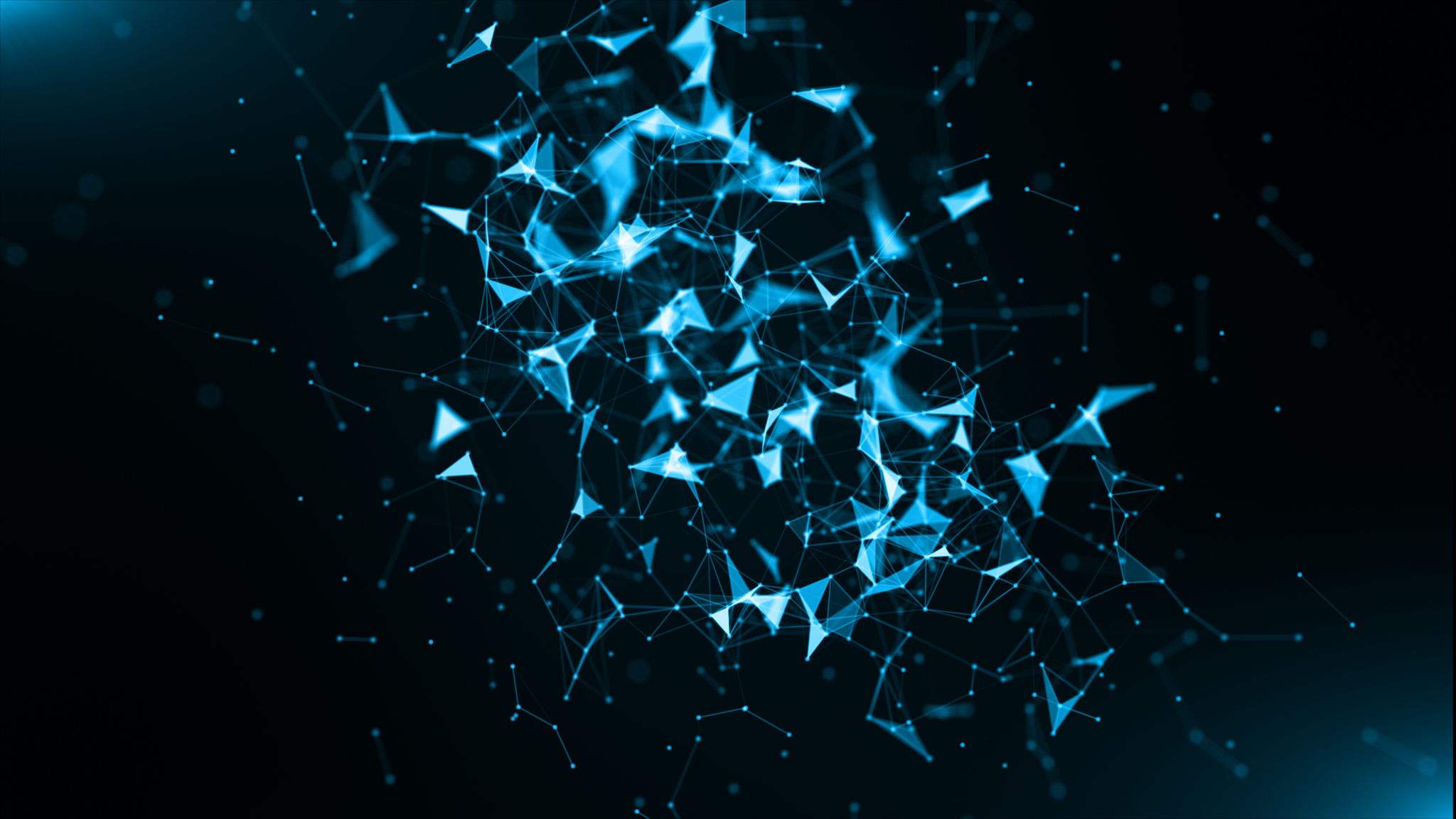 blue abstrat geometric and technology data network concept backg