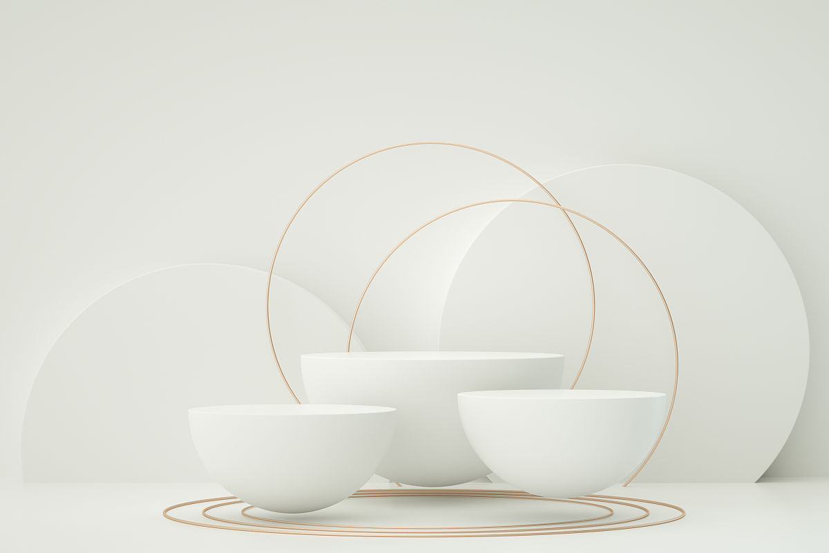 空的产品展台,平台,讲台,白色背景的展览.