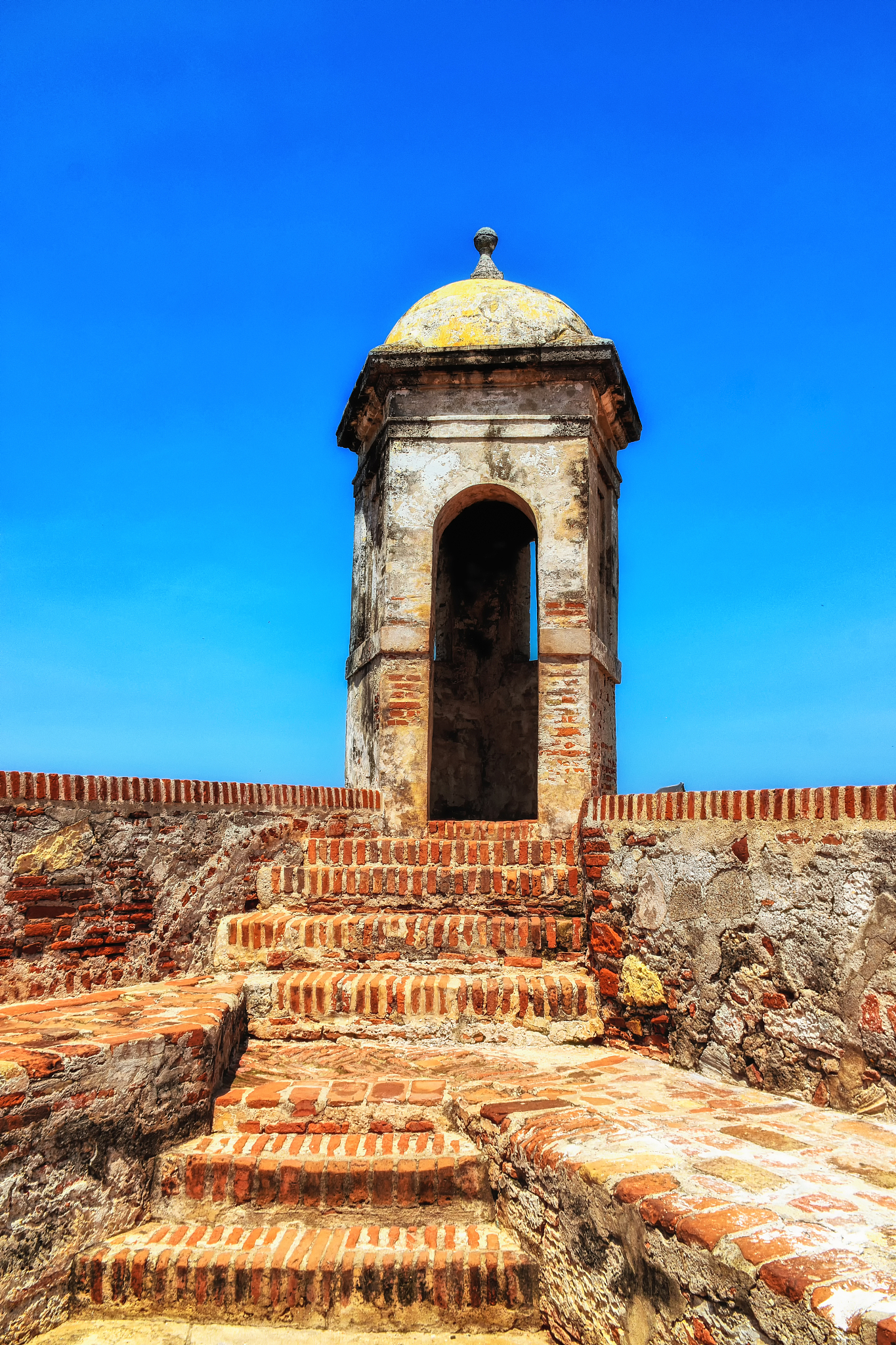a view from the old city wall surrounding cartagena's colonial o