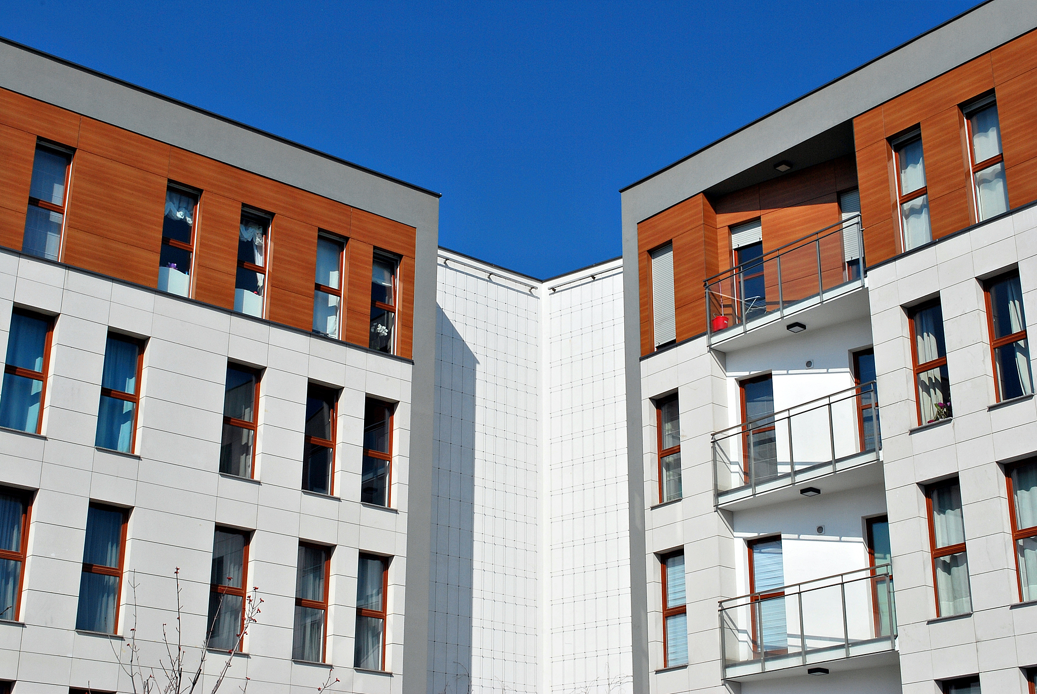 modern, luxury apartment building