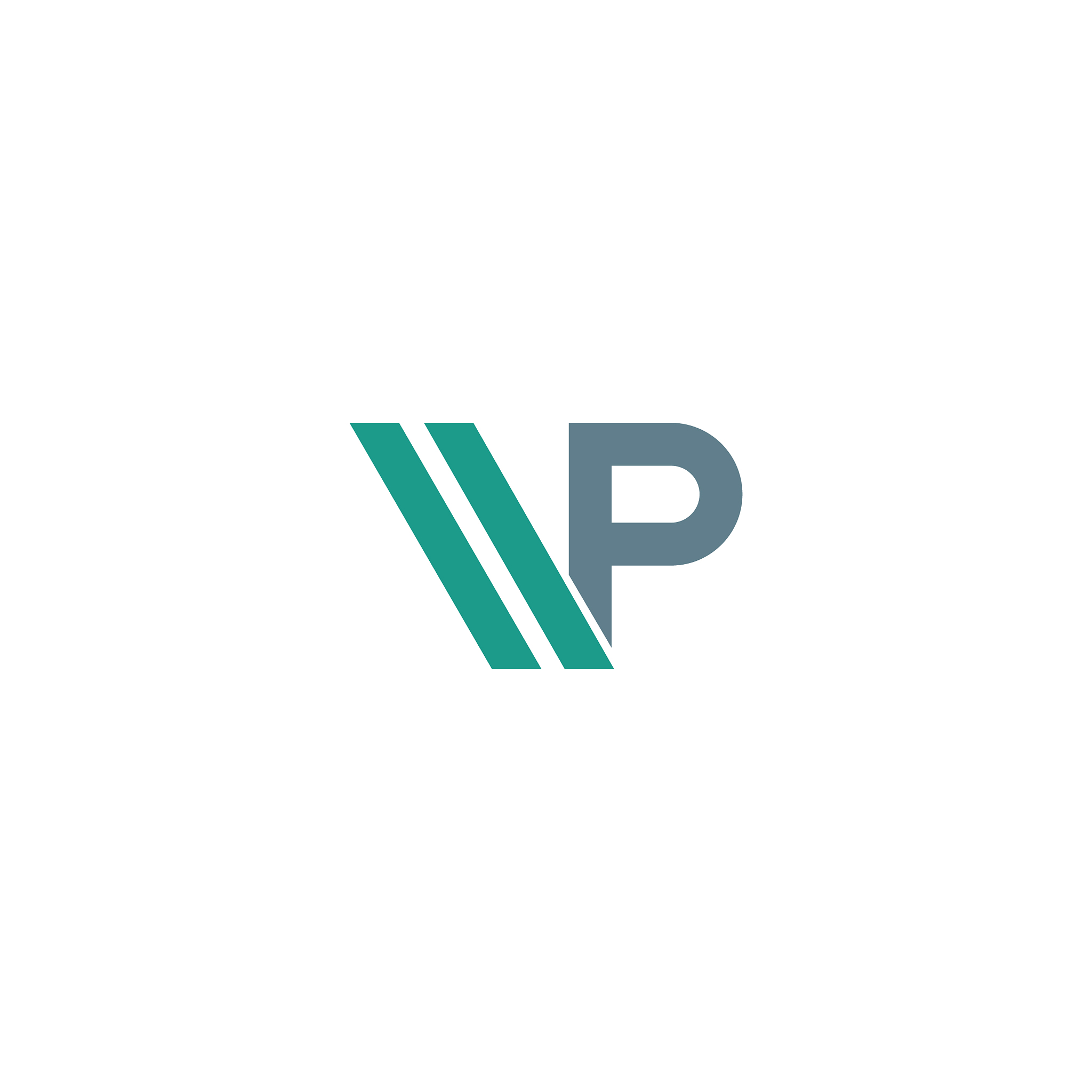 initial letter wp or pw logo design template