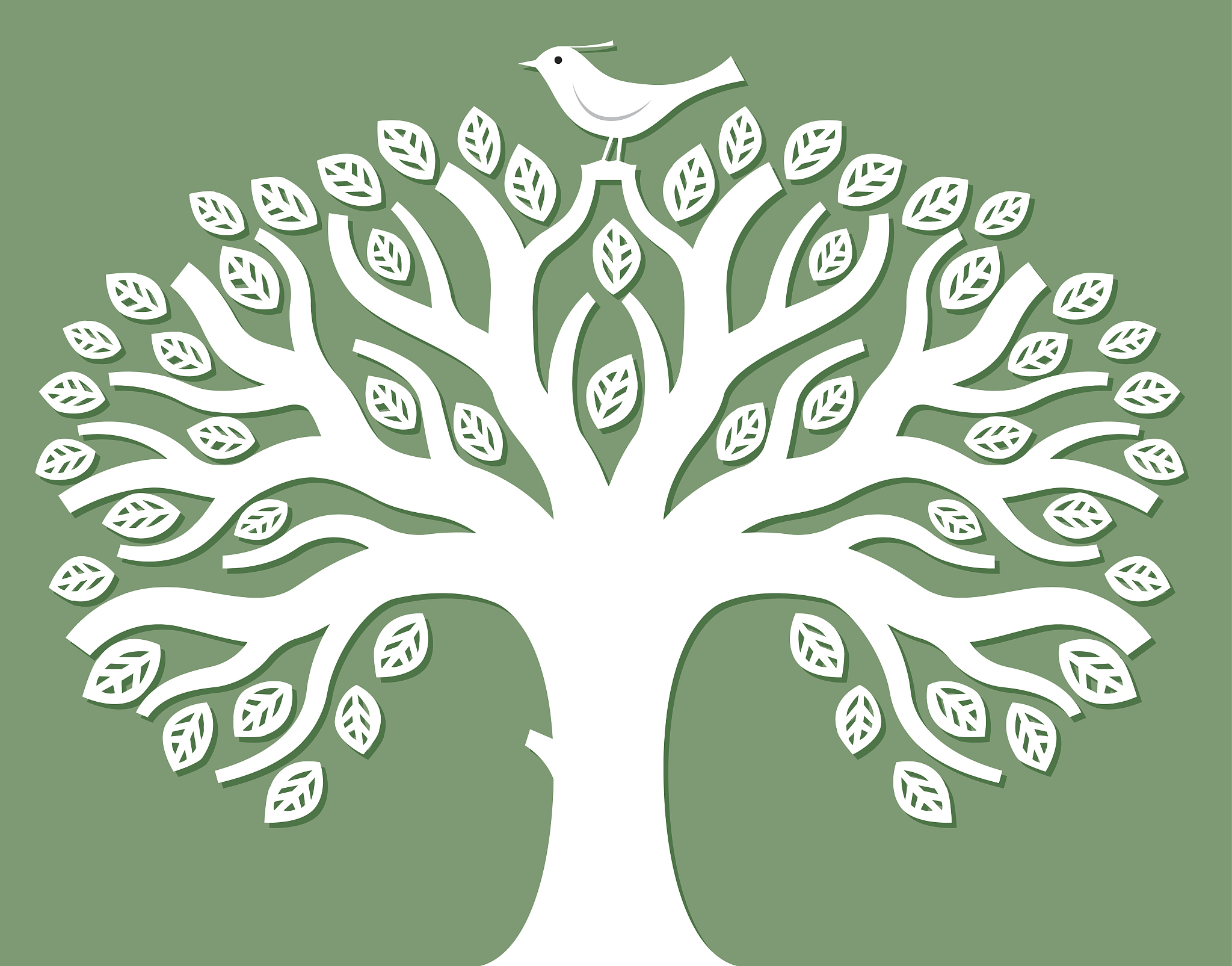 papercut tree illustration