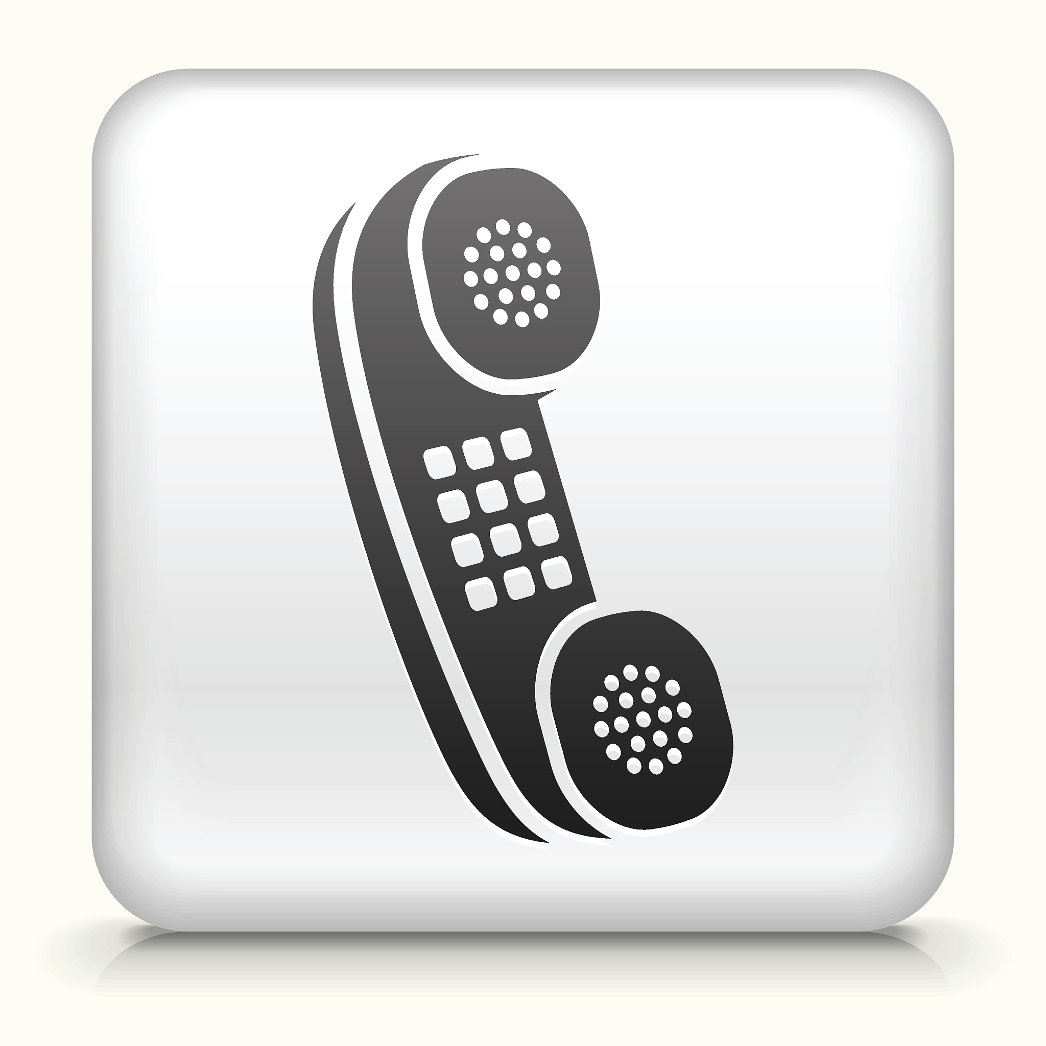 square button with home phone royalty free vector art