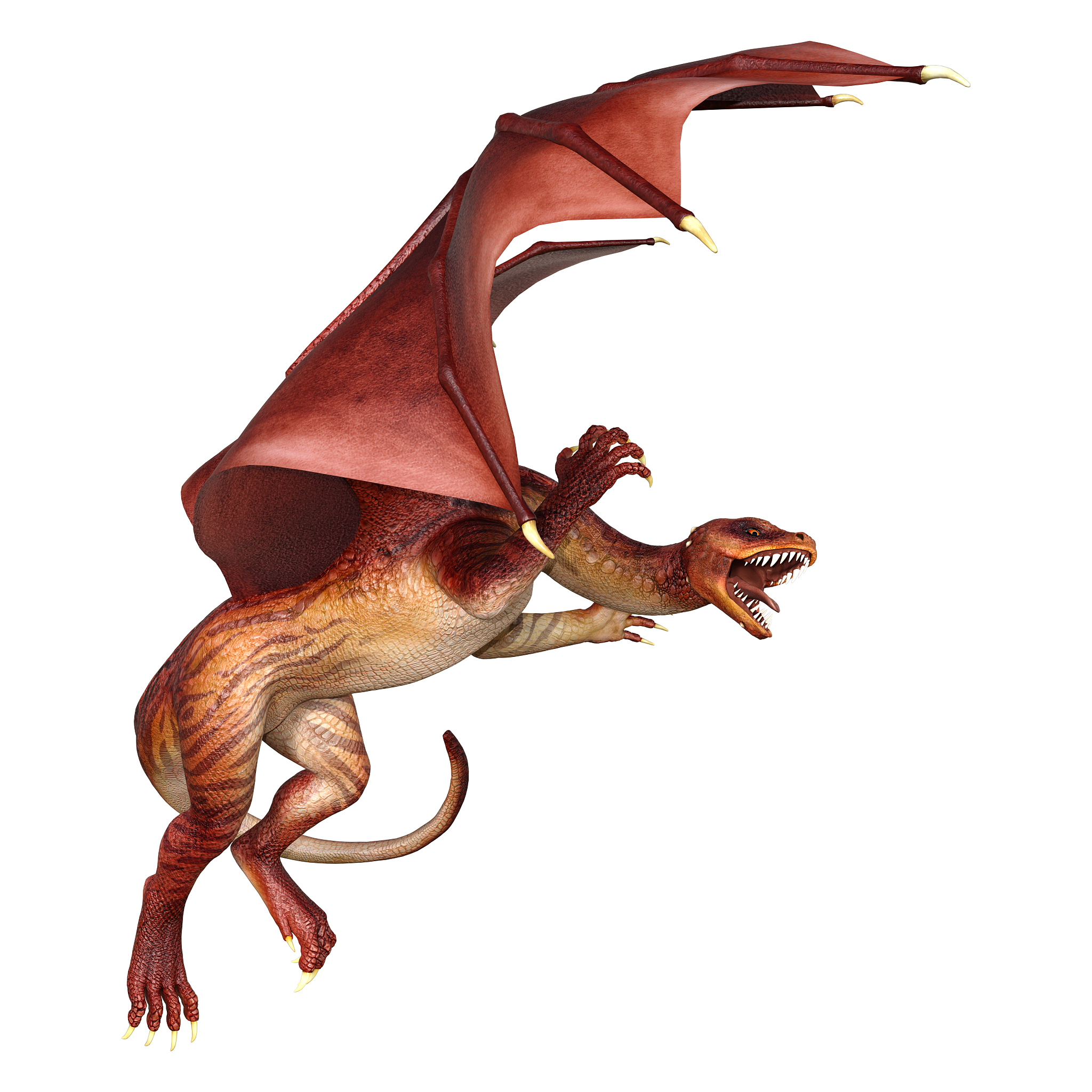 3d illustration fantasy dragon on white