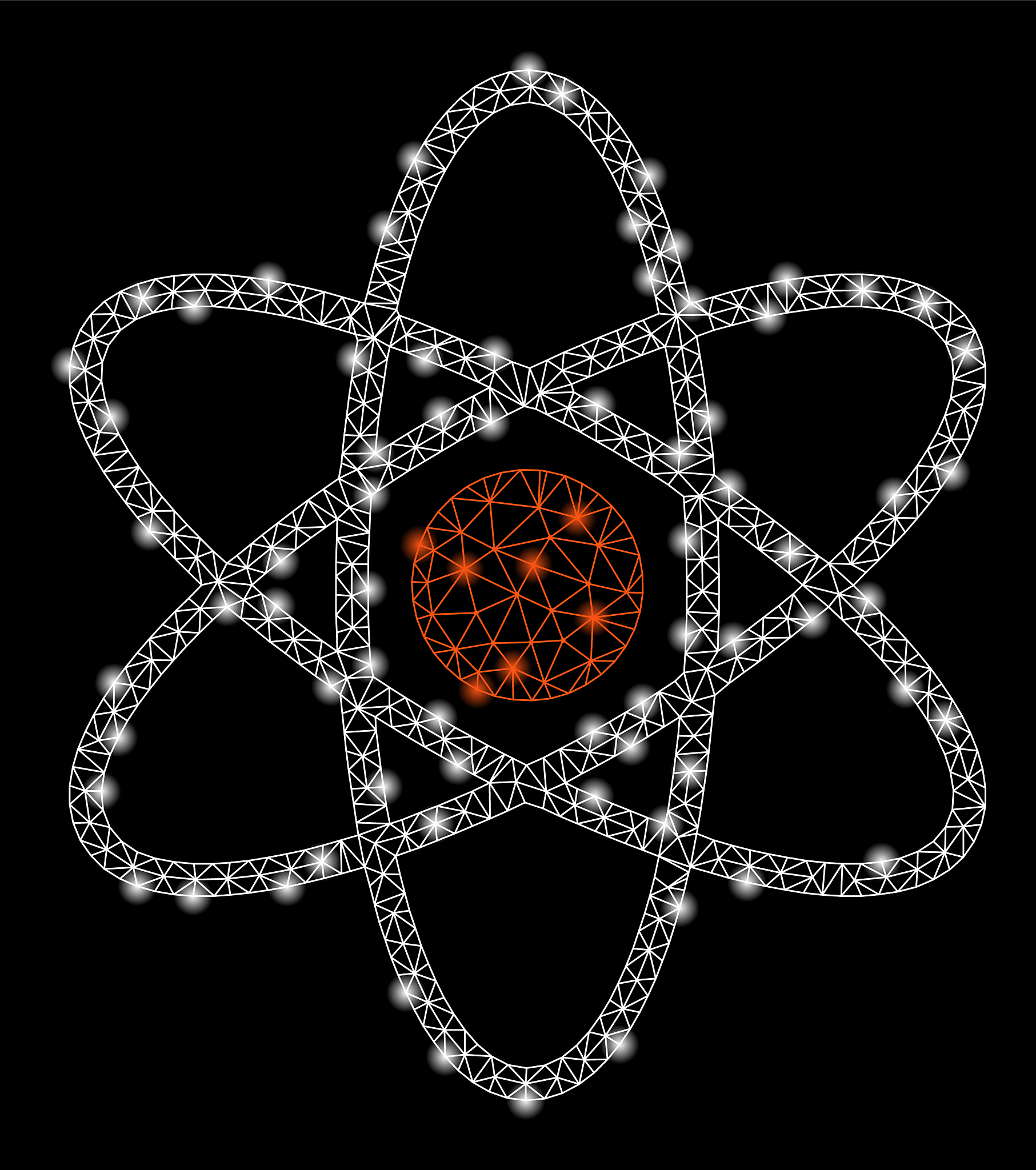 bright mesh 2d atom with light spots