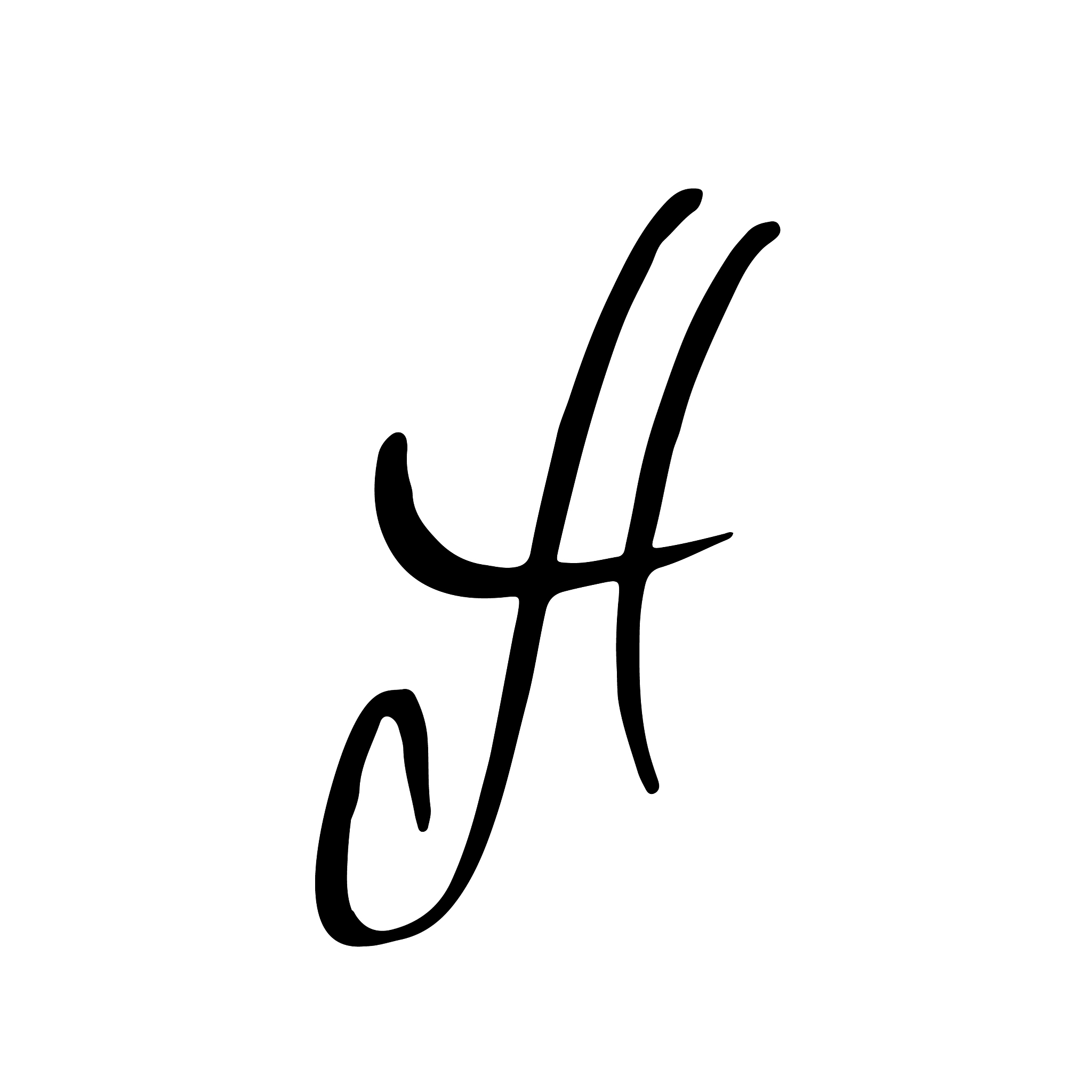letter a handwritten by dry brush elegant